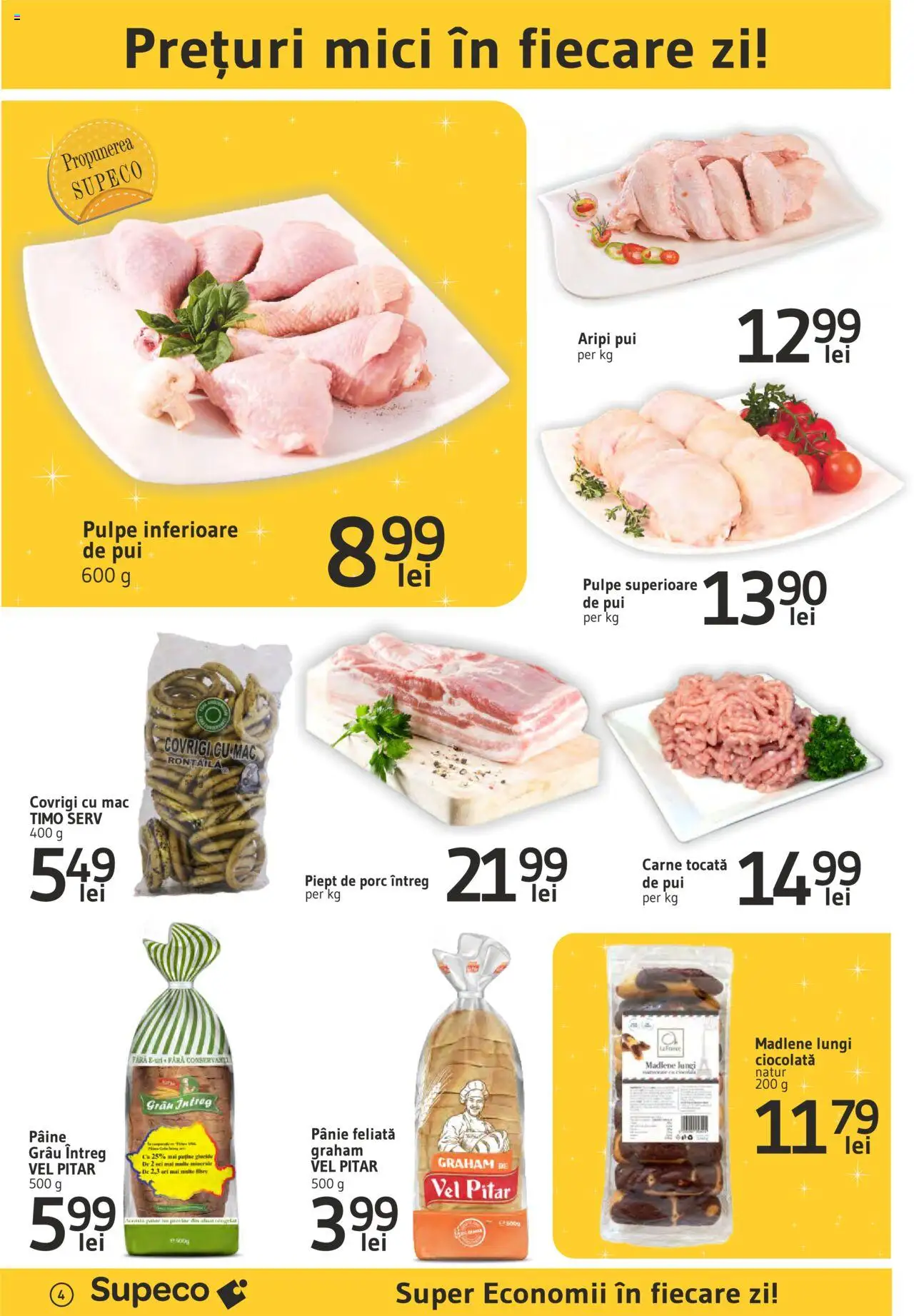 Catalog Supeco 6 - 19 Februarie 2025 | Pagina 4 | Produse: Mici, Pâine, Ciocolată, Carne tocată