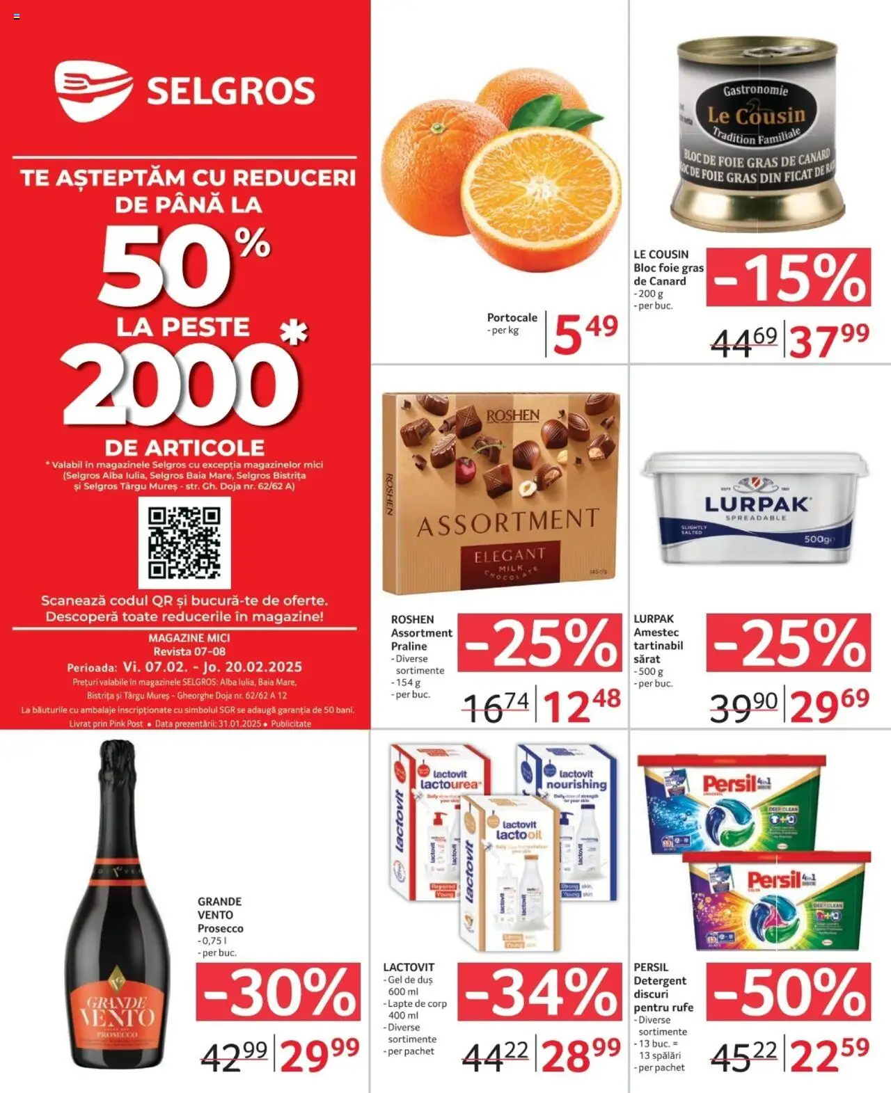 Catalog Selgros 7 - 20 Februarie 2025 | Pagina 1 | Produse: Duș, Praline, Gel de duș, Portocale