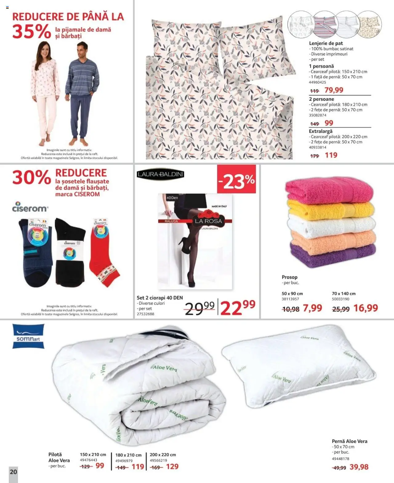Catalog Selgros 7 - 20 Februarie 2025 | Pagina 20 | Produse: Aloe vera, Pernă, Pilotă, Pijamale
