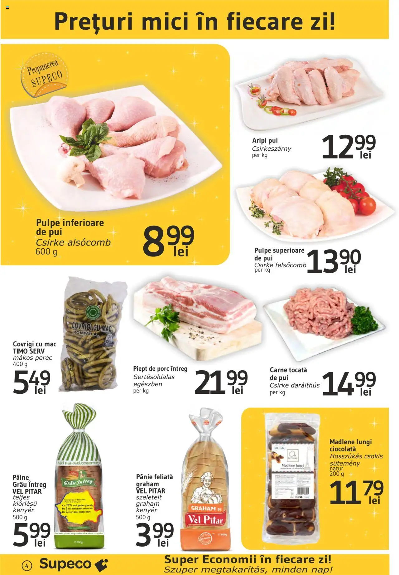 Catalog Supeco 6 - 19 Februarie 2025 | Pagina 4 | Produse: Mici, Pâine, Ciocolată, Carne tocată