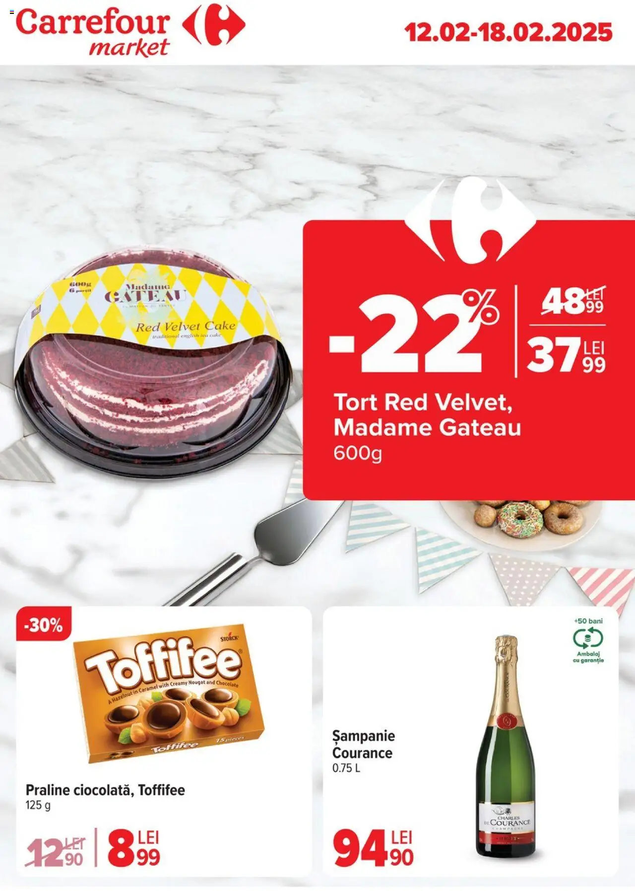 Catalog Carrefour 12 - 18 Februarie 2025 | Pagina 1 | Produse: Ödül oyuncağı, Tort, Praline