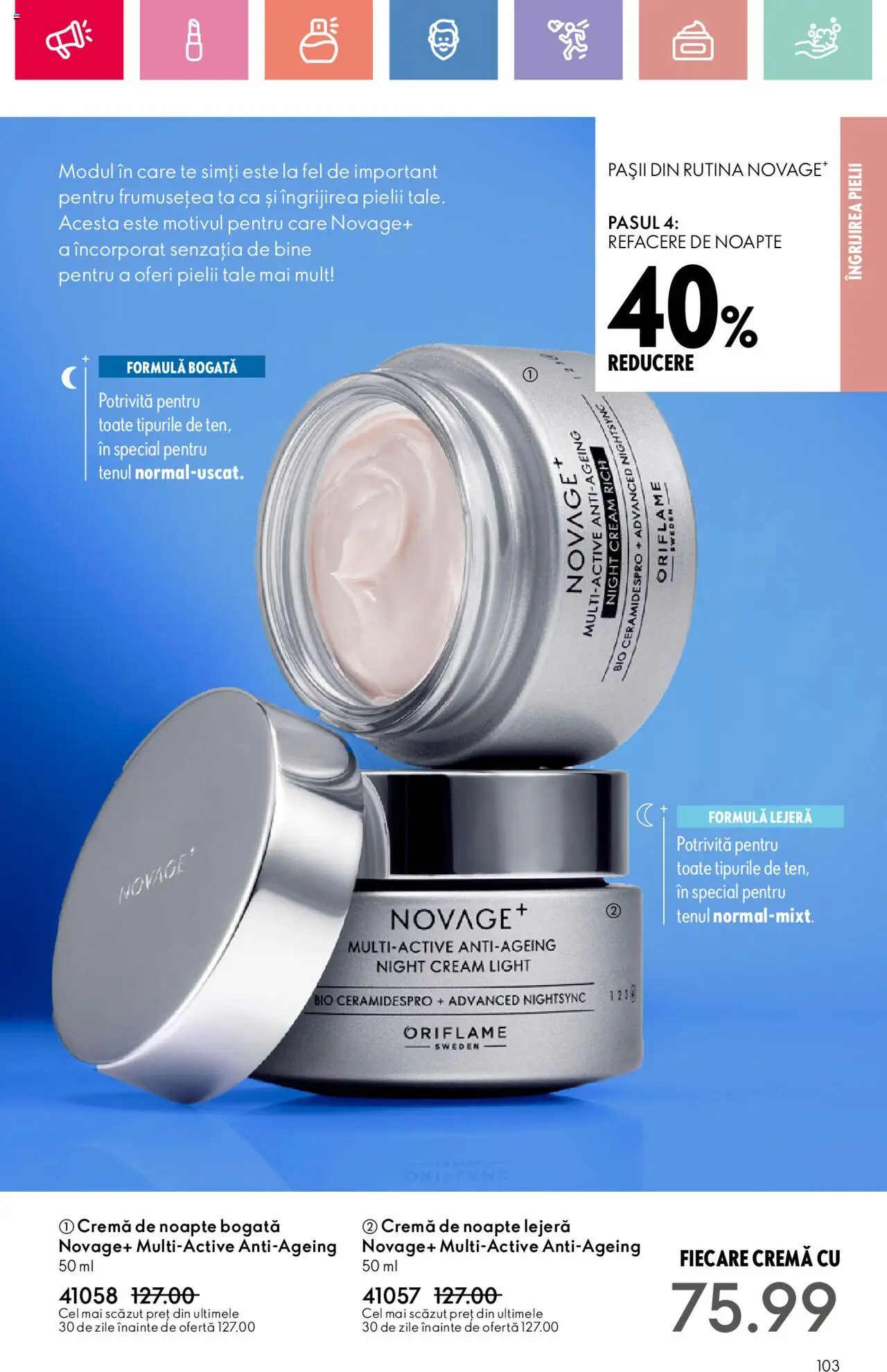 Catalog Oriflame 2 - 22 Martie 2025 | Pagina 103 | Produse: Şerit ödül, Cremă de noapte, Cremă