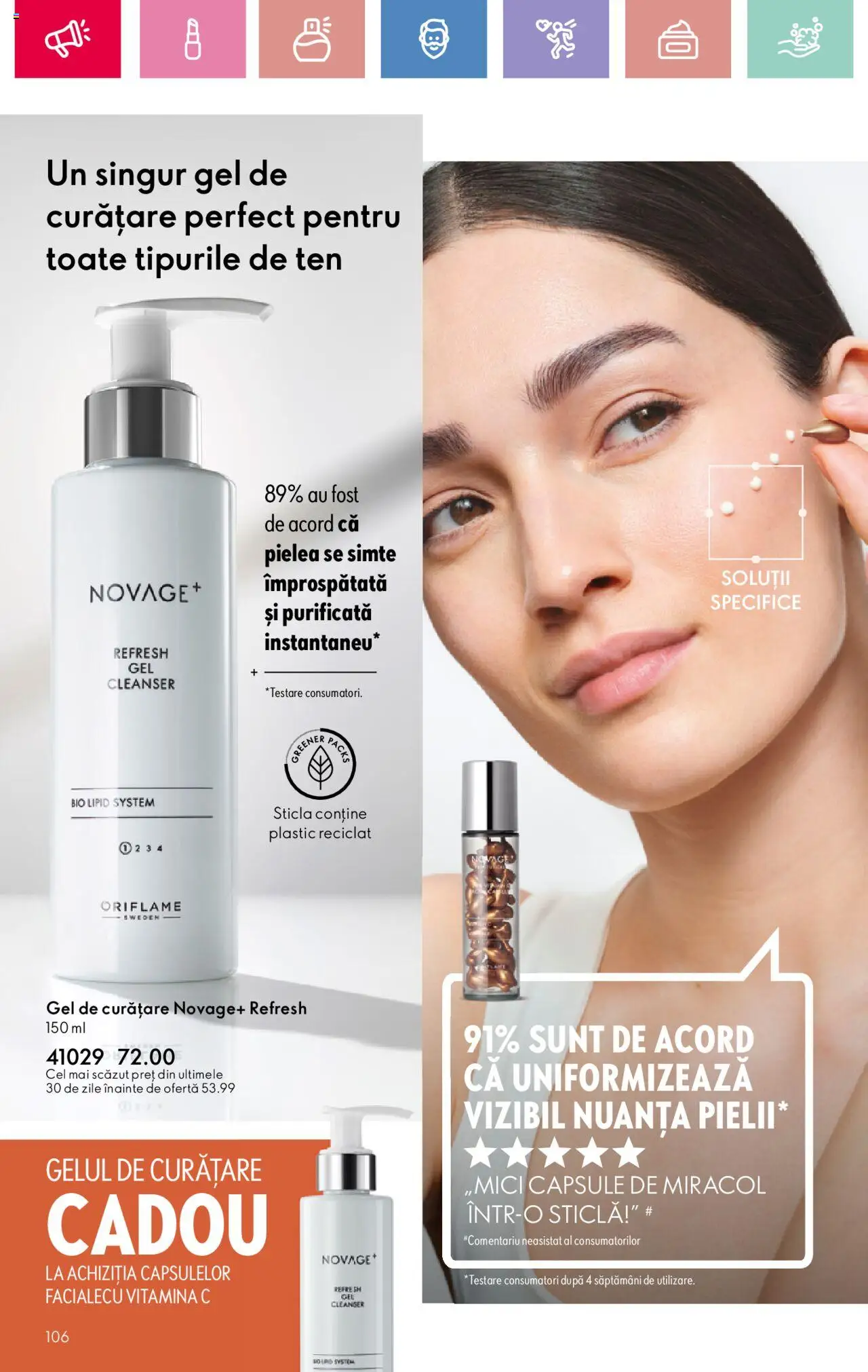 Catalog Oriflame 2 - 22 Martie 2025 | Pagina 106 | Produse: Şerit ödül, Gel de curățare, Mici