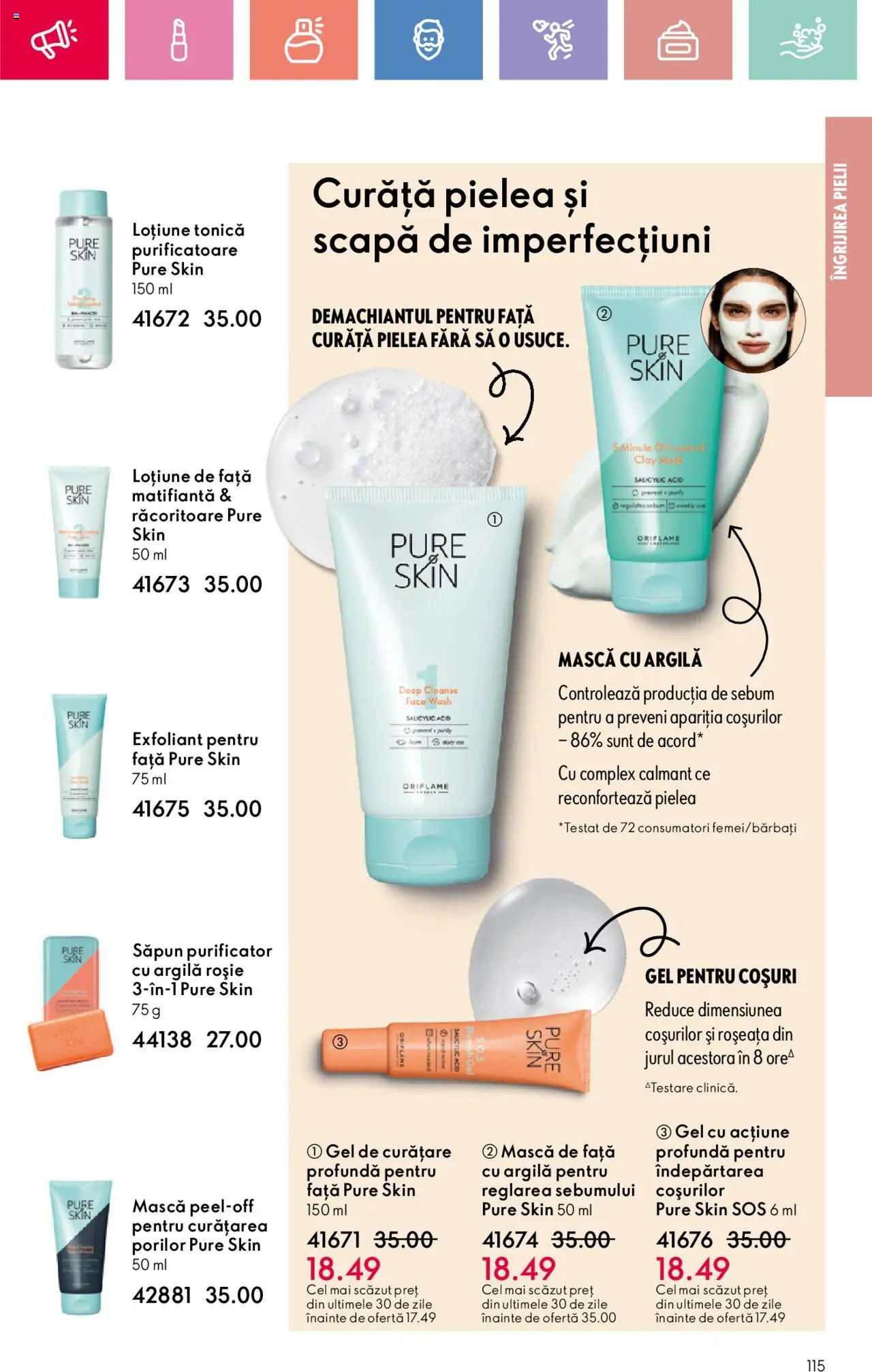 Catalog Oriflame 2 - 22 Martie 2025 | Pagina 115 | Produse: Loțiune tonică, Exfoliant, Săpun, Sos
