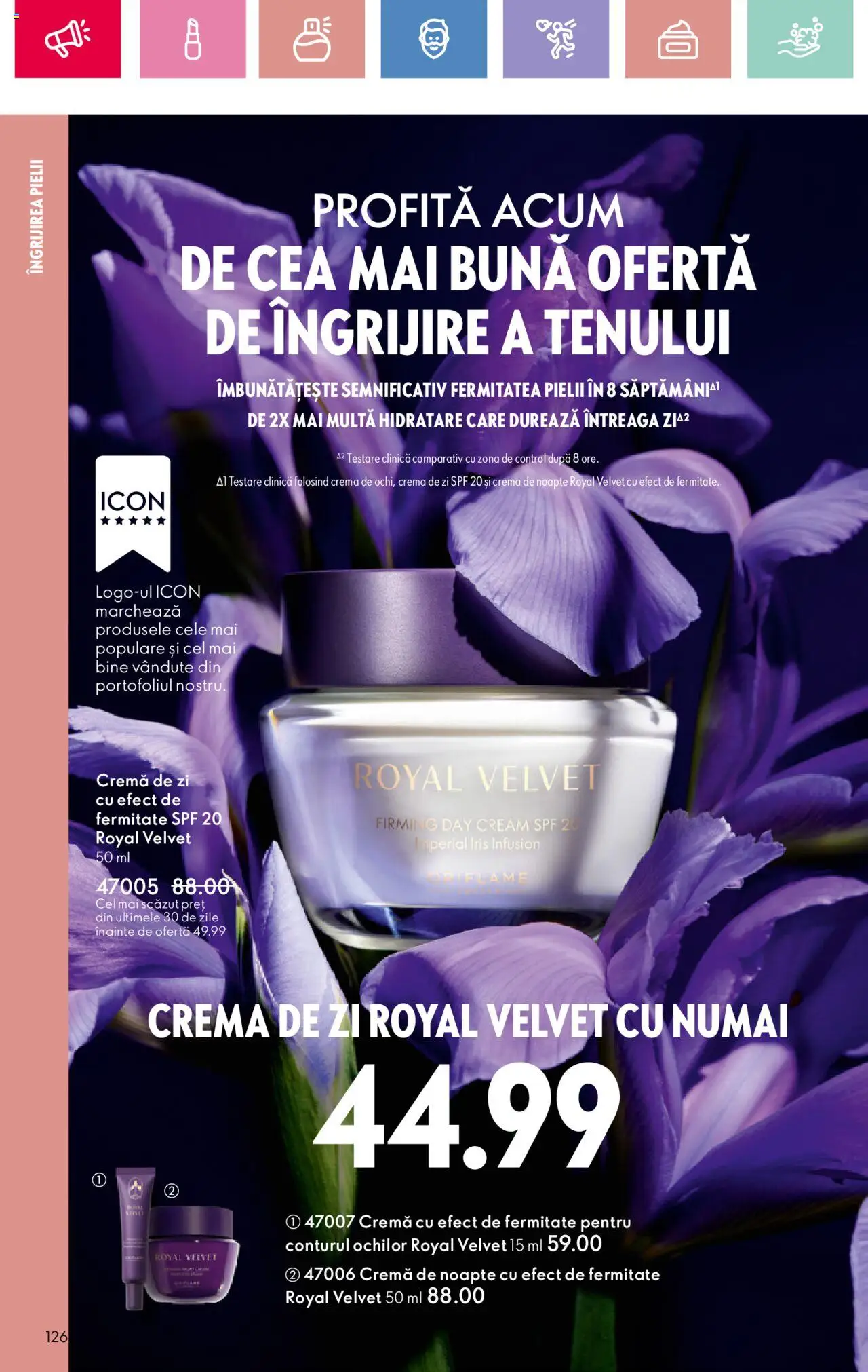 Catalog Oriflame 2 - 22 Martie 2025 | Pagina 126 | Produse: Cremă de zi, Cremă de noapte, Cremă