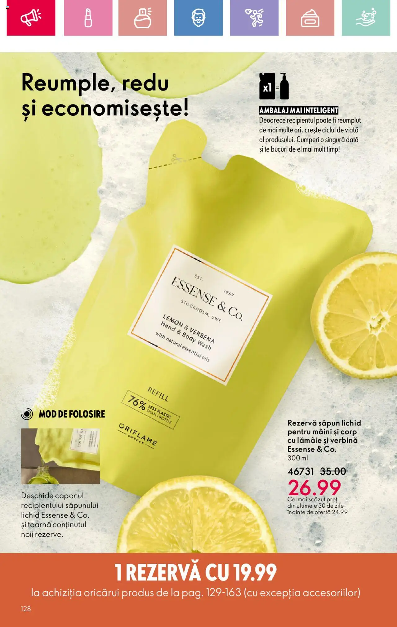 Catalog Oriflame 2 - 22 Martie 2025 | Pagina 128 | Produse: Body, Săpun, Rezervă săpun, Lămâie