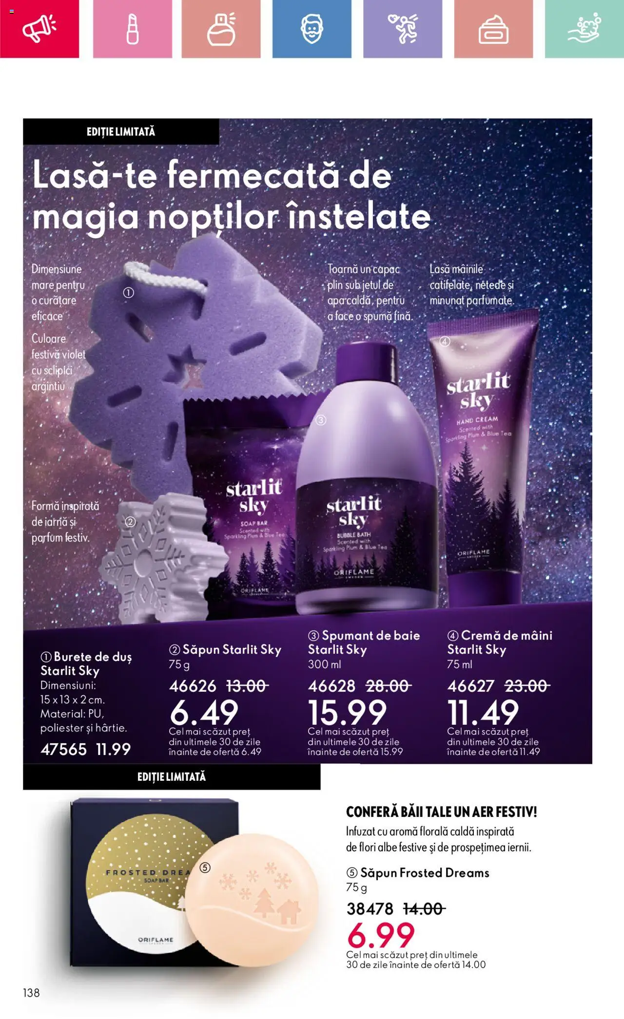 Catalog Oriflame 2 - 22 Martie 2025 | Pagina 138 | Produse: Duș, Parfum, Burete, Apă