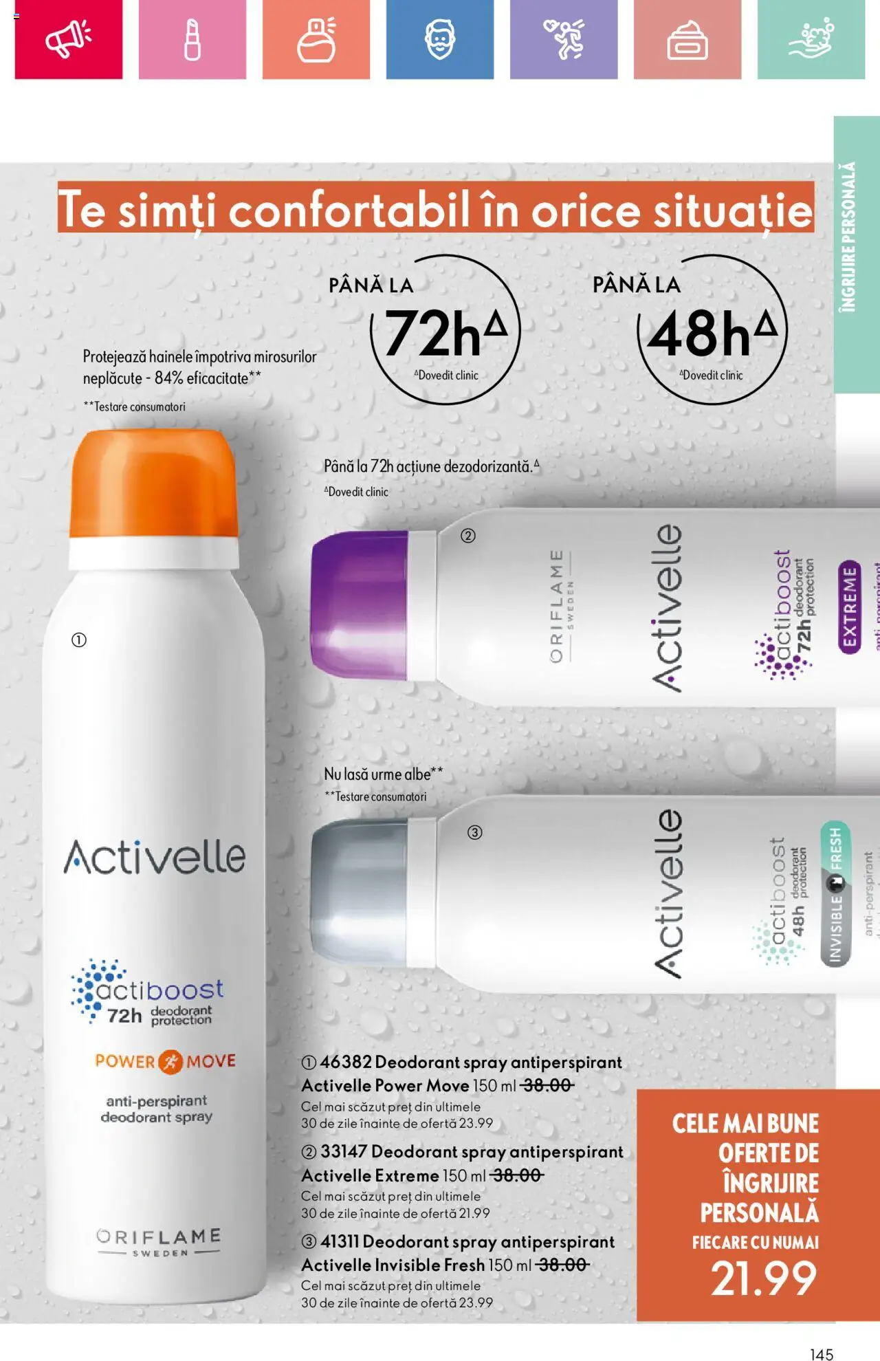 Catalog Oriflame 2 - 22 Martie 2025 | Pagina 145 | Produse: Deodorant, Antiperspirant