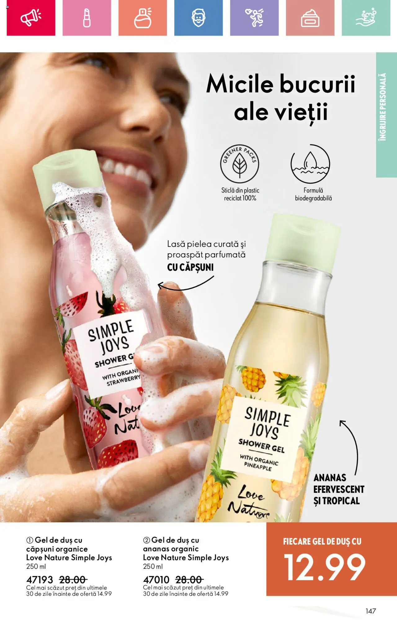 Catalog Oriflame 2 - 22 Martie 2025 | Pagina 147 | Produse: Duș, Gel de duș, Ananas, Căpșuni
