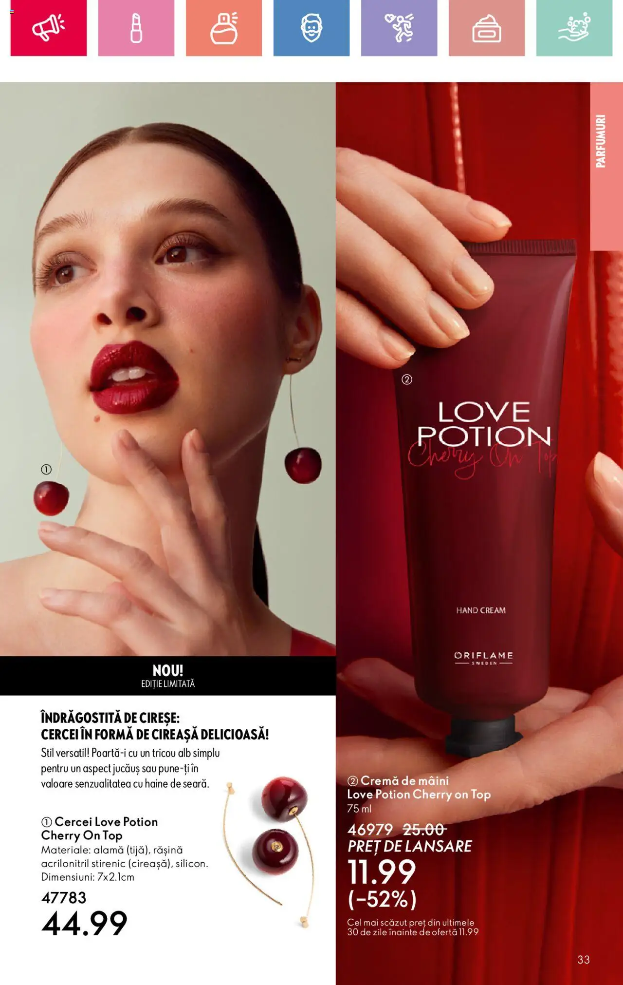 Catalog Oriflame 2 - 22 Martie 2025 | Pagina 33 | Produse: Cercei, Top, Cremă de mâini, Tricou