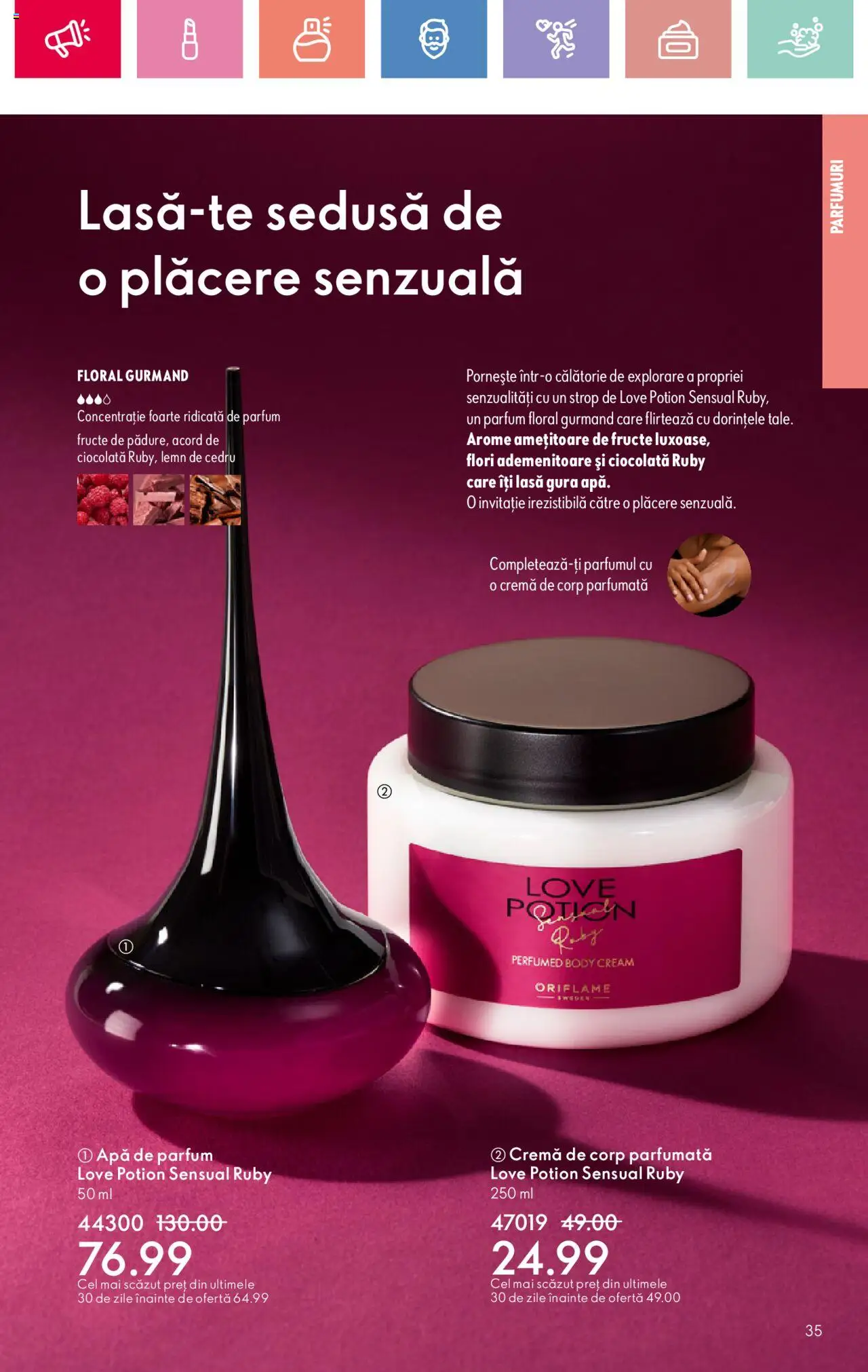 Catalog Oriflame 2 - 22 Martie 2025 | Pagina 35 | Produse: Body, Cremă, Ciocolată, Fructe