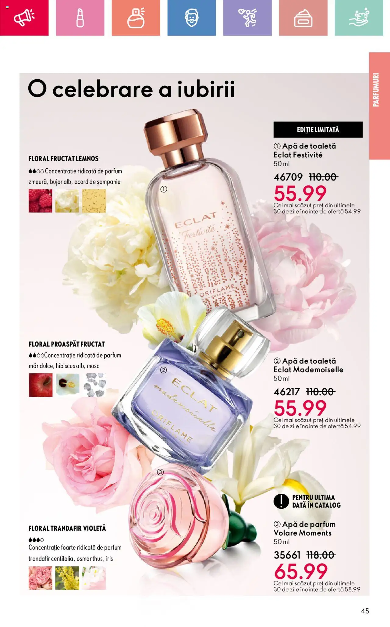 Catalog Oriflame 2 - 22 Martie 2025 | Pagina 45 | Produse: Apă de parfum, Toaletă, Apă de toaletă, Apă