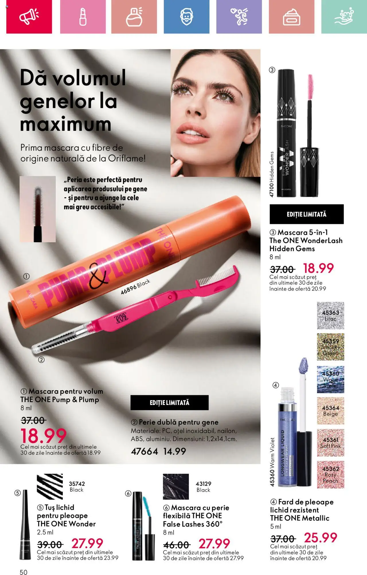 Catalog Oriflame 2 - 22 Martie 2025 | Pagina 50 | Produse: Perie, Mascara, Fard de pleoape