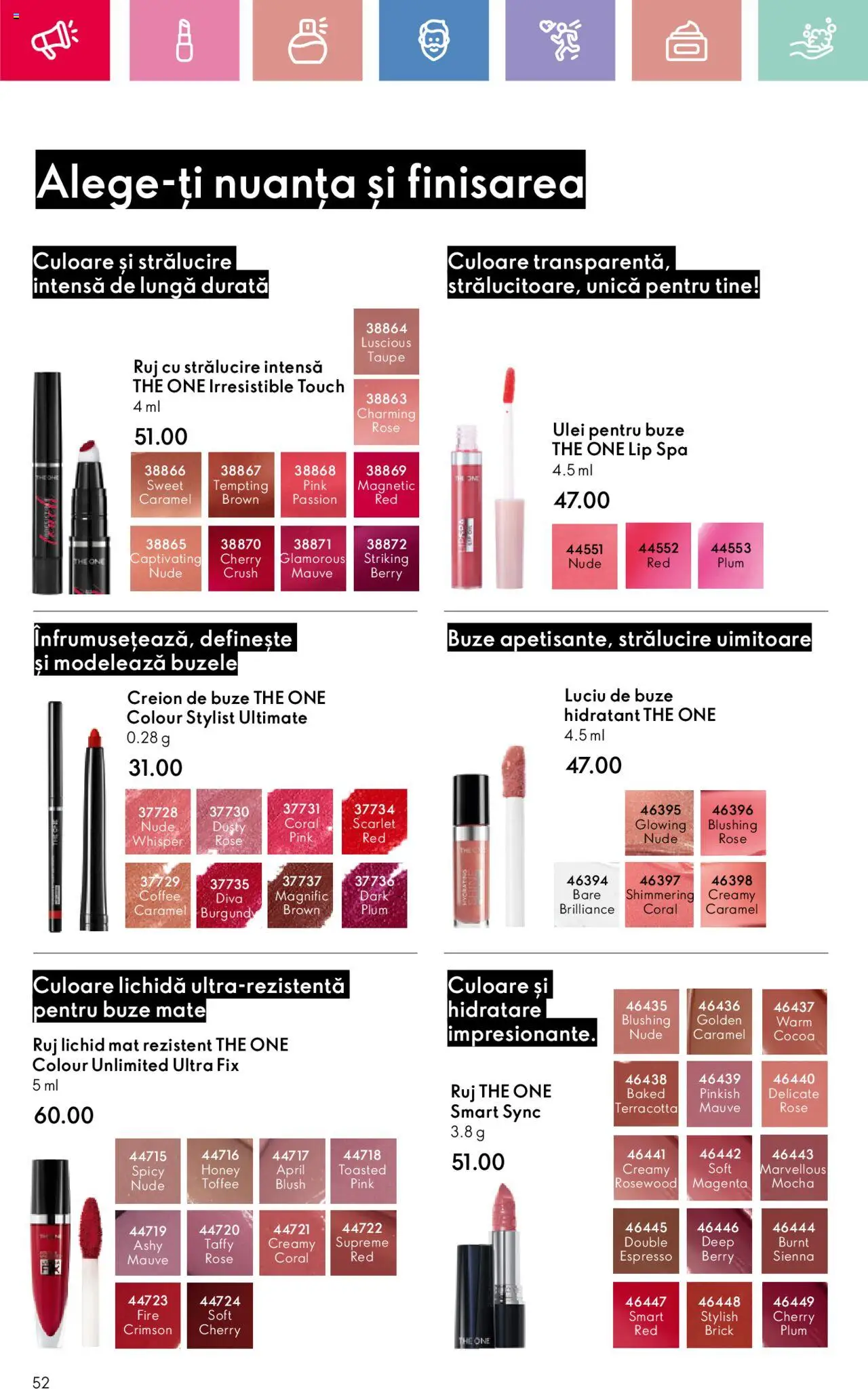 Catalog Oriflame 2 - 22 Martie 2025 | Pagina 52 | Produse: Blush, Ruj, Luciu de buze, Ulei