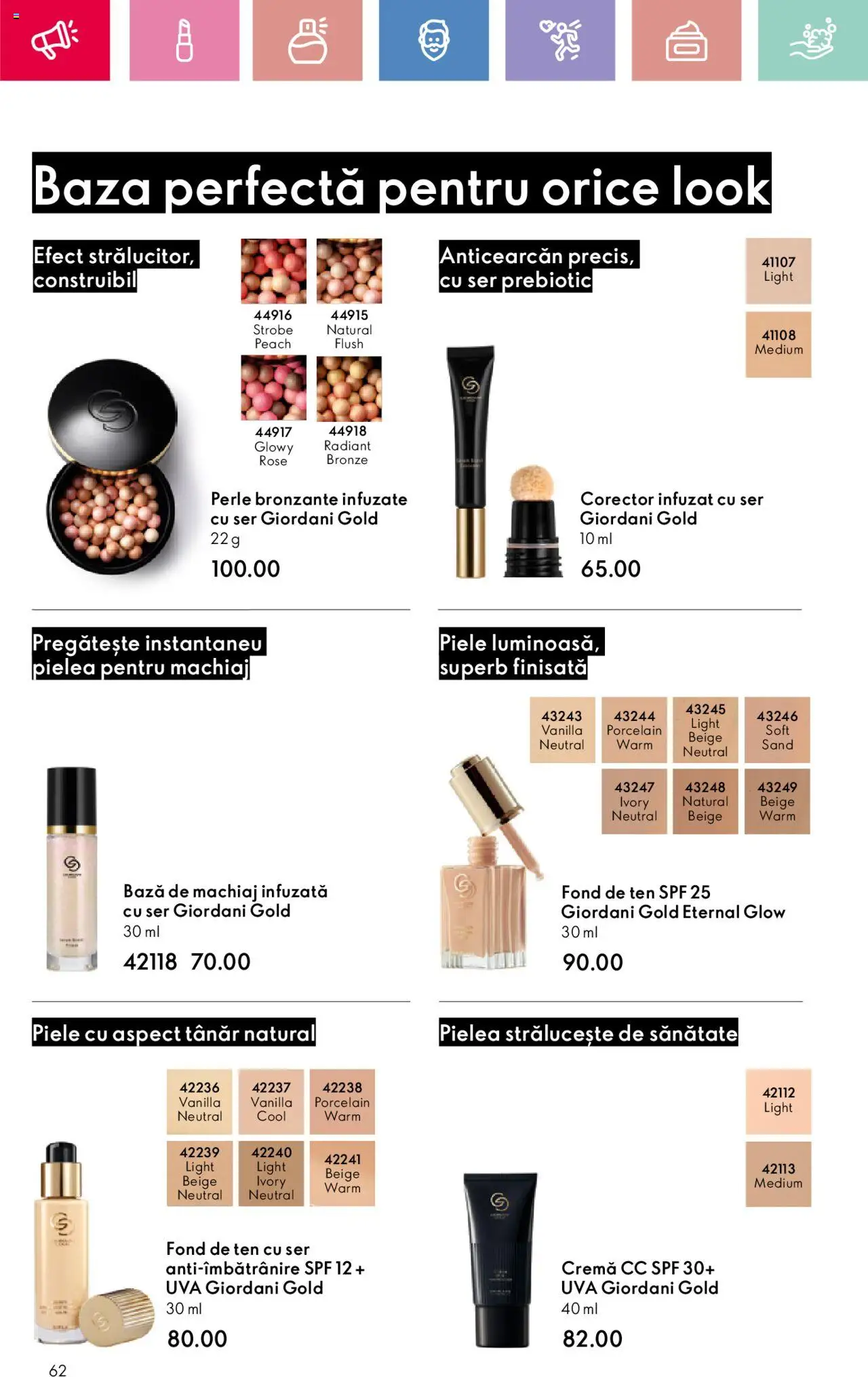 Catalog Oriflame 2 - 22 Martie 2025 | Pagina 62 | Produse: Fond de ten, Perle bronzante, Machiaj, Cremă