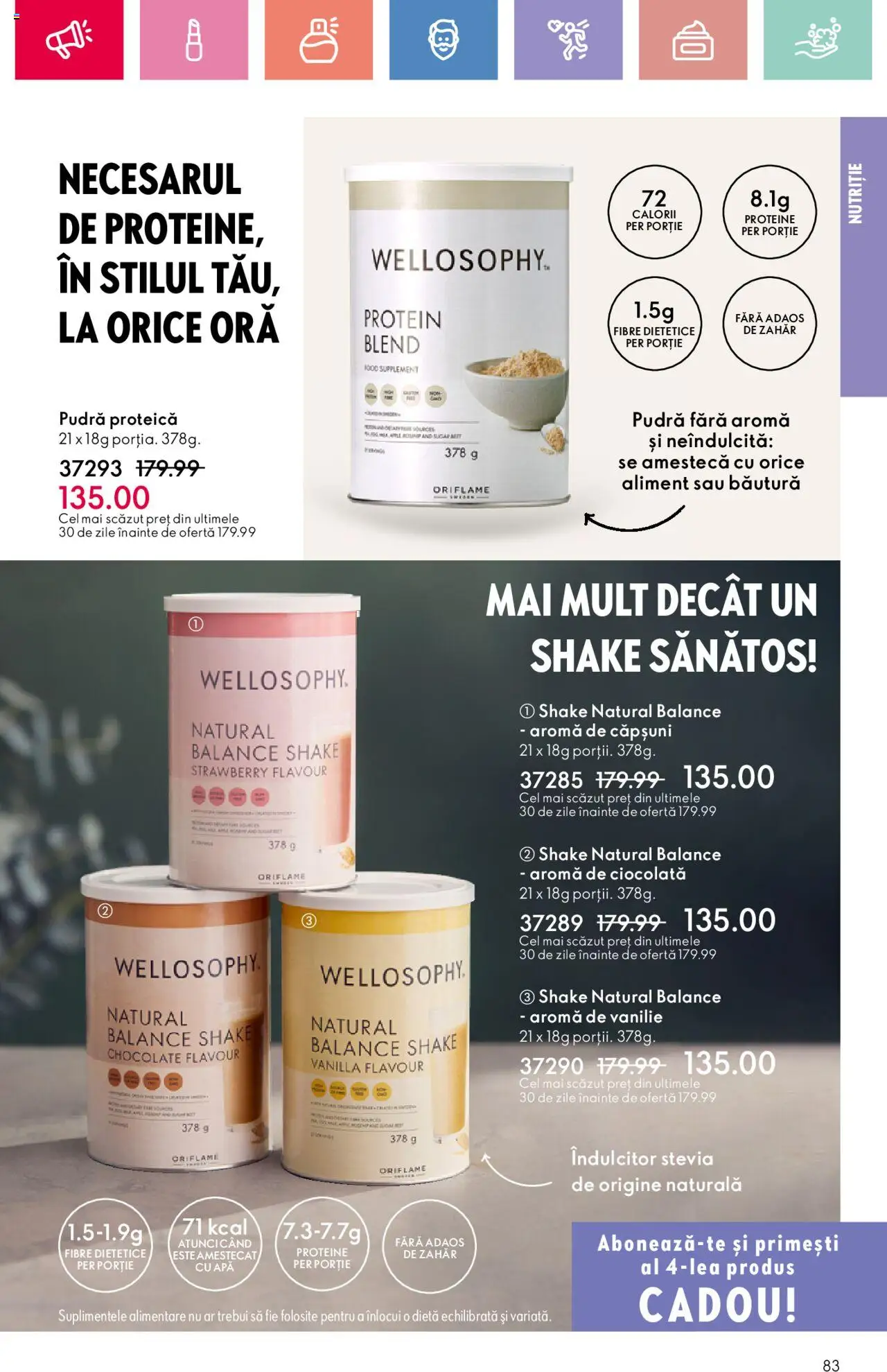 Catalog Oriflame 2 - 22 Martie 2025 | Pagina 83 | Produse: Masaüstü kılıfı, Pudră, Ciocolată, Apă