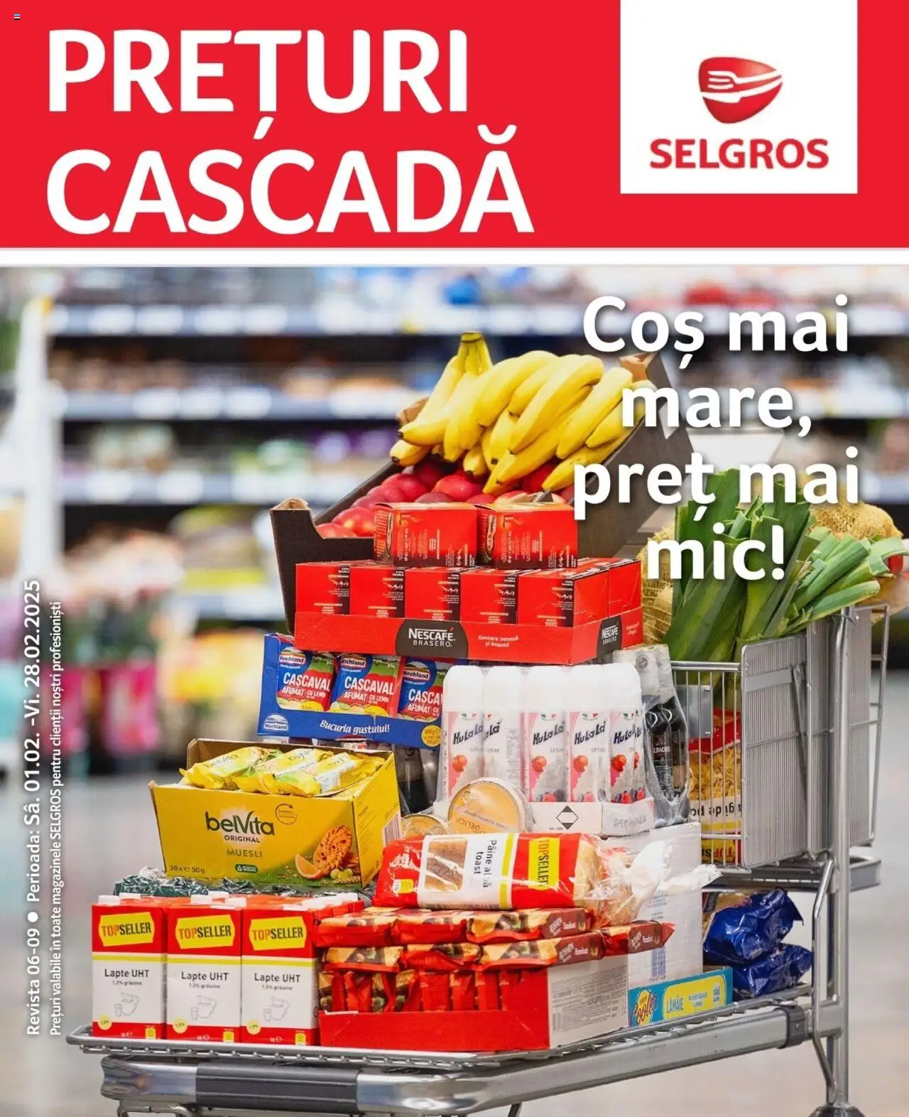 Catalog Selgros 1 - 28 Februarie 2025 | Pagina 1 | Produse: Coș, Cașcaval, Lapte, Pâine