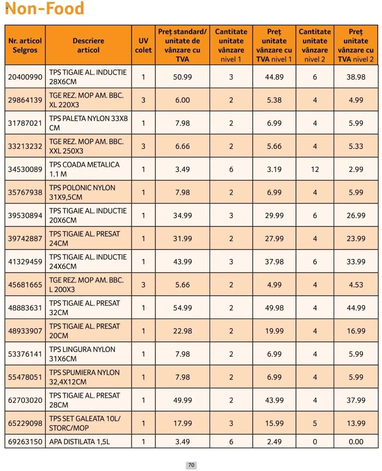 Catalog Selgros 1 - 28 Februarie 2025 | Pagina 70 | Produse: Tigaie, Mop, Apă