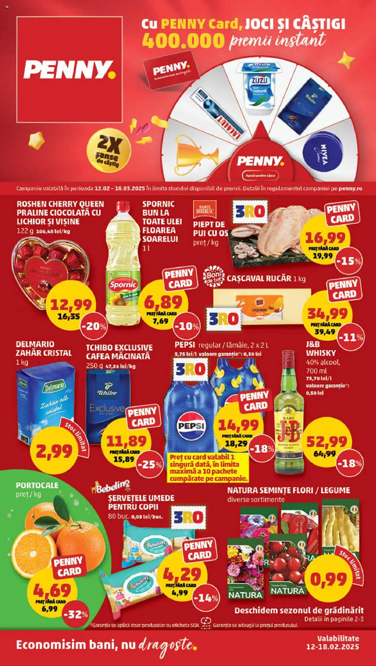 Catalog PENNY Market 12 - 18 Februarie 2025 | Pagina 1 | Produse: Cașcaval, Ulei, Cafea, Legume