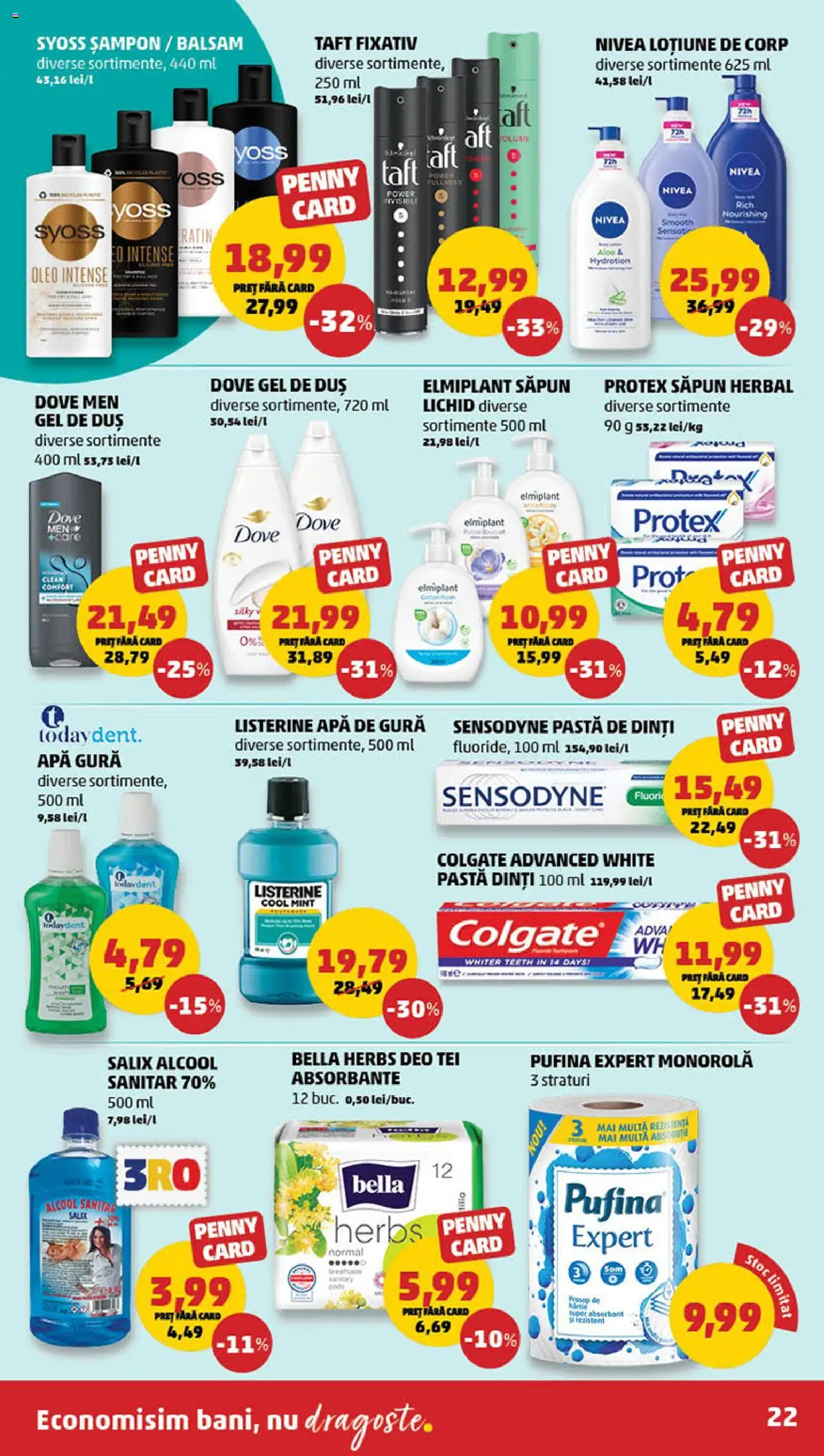 Catalog PENNY Market 12 - 18 Februarie 2025 | Pagina 22 | Produse: Duș, Gel de duș, Absorbante, Apă