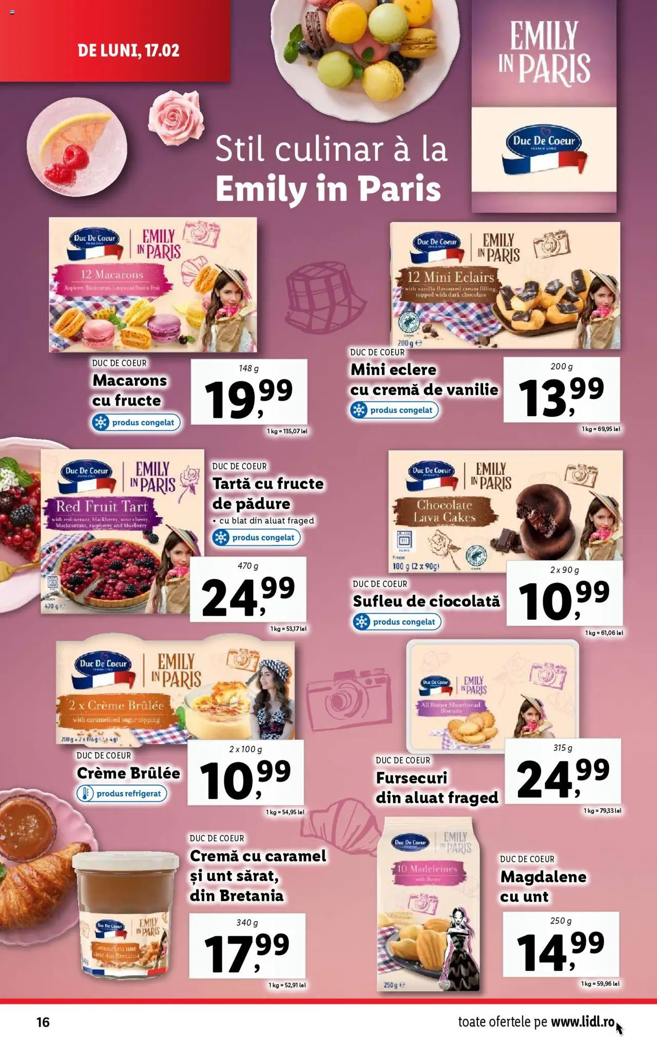 Catalog LIDL 17 - 23 Februarie 2025 | Pagina 16 | Produse: Cremă, Ciocolată, Macarons, Fructe
