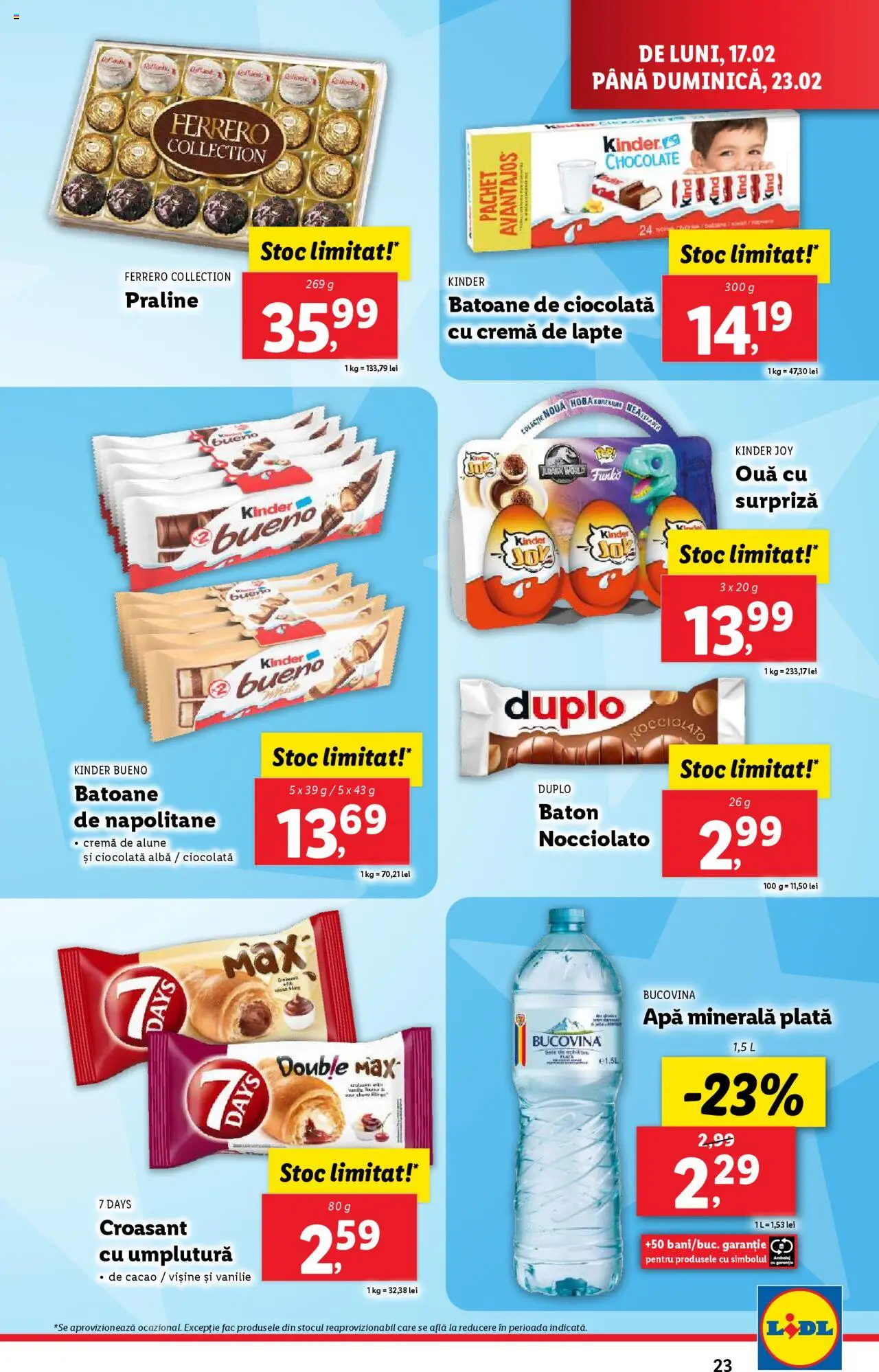 Catalog LIDL 17 - 23 Februarie 2025 | Pagina 23 | Produse: Napolitane, Ouă, Ciocolată, Apă