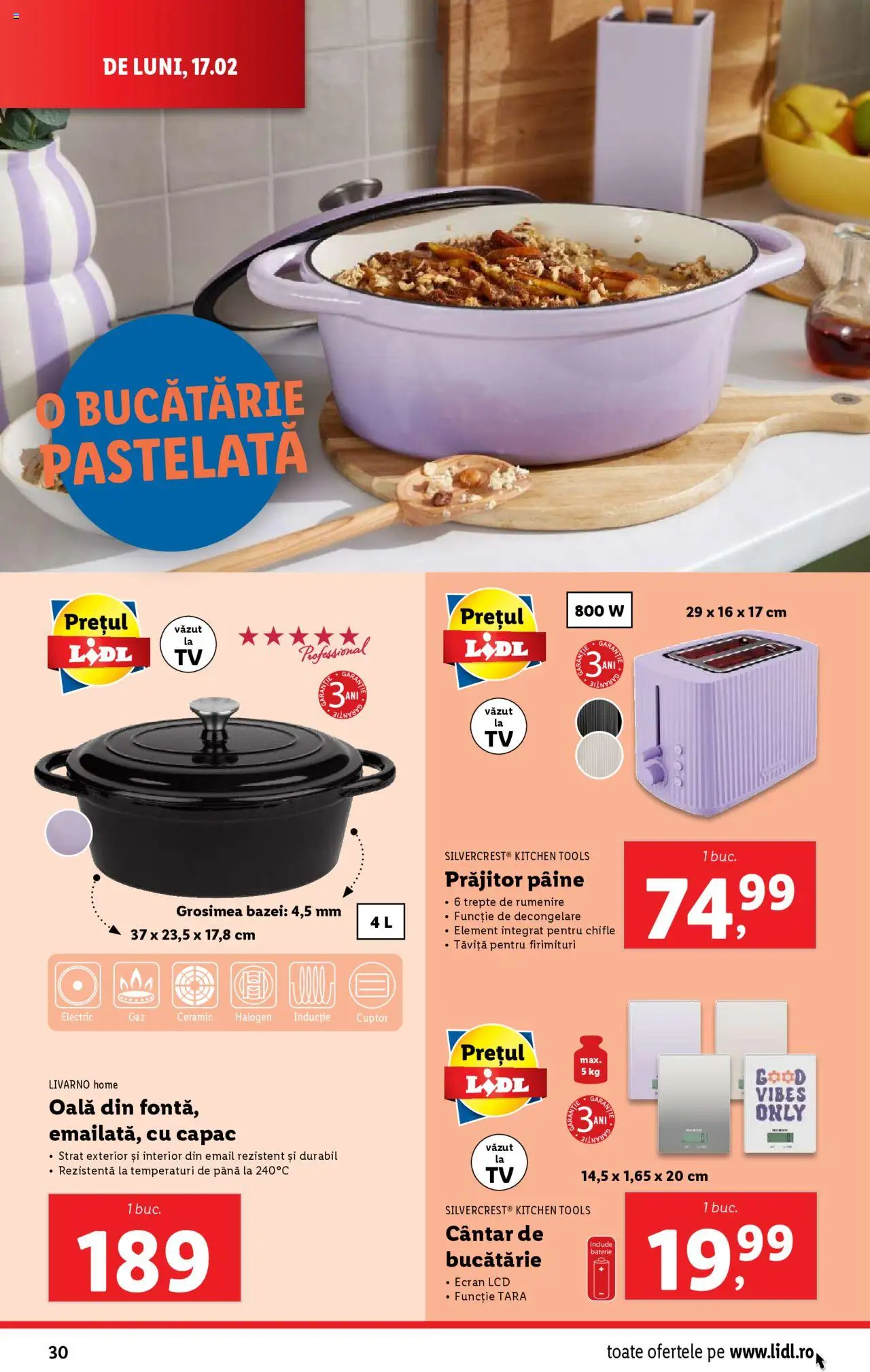 Catalog LIDL 17 - 23 Februarie 2025 | Pagina 30 | Produse: Cântar, Bucătărie, Baterie, Pâine