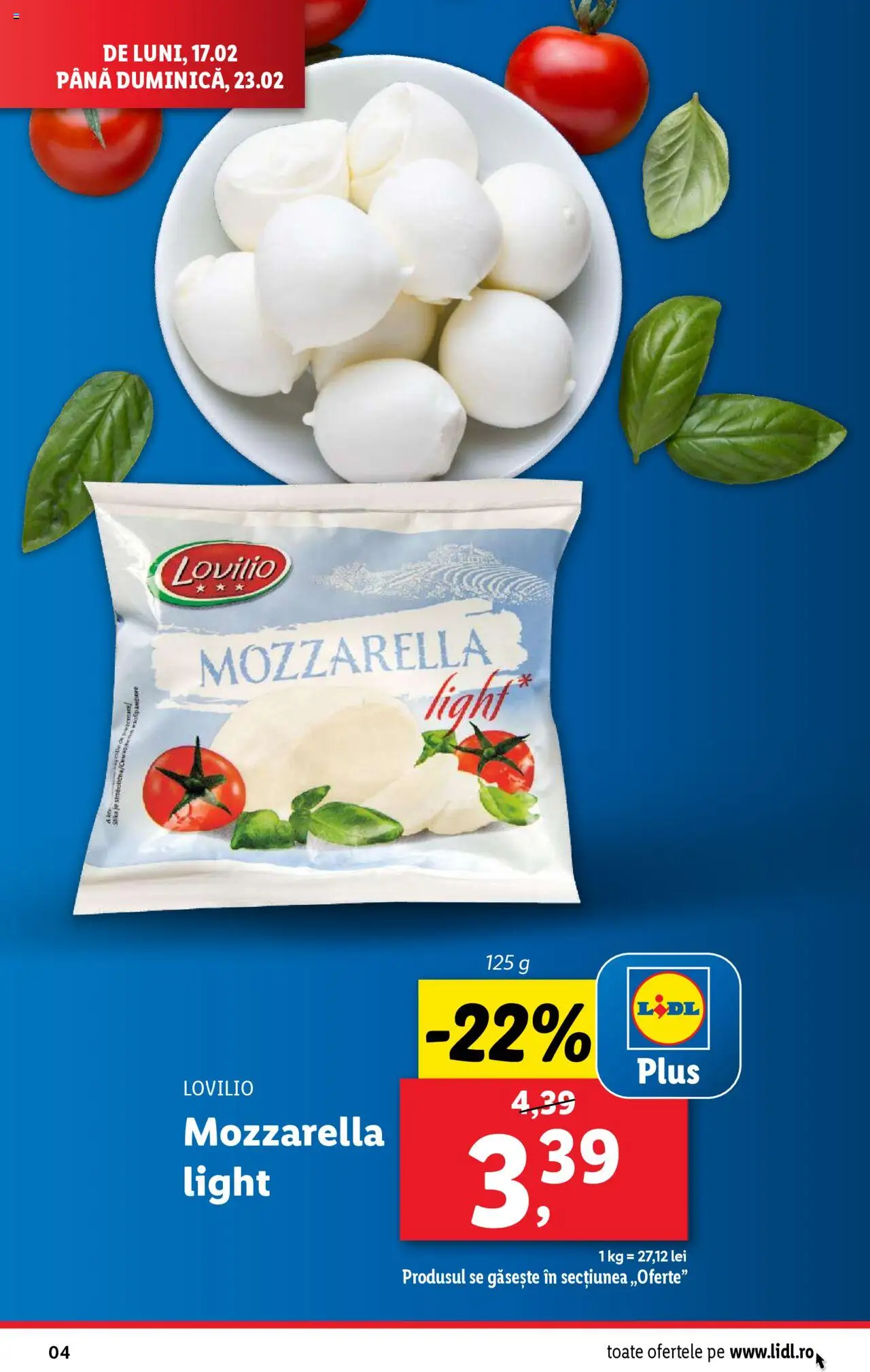 Catalog LIDL 17 - 23 Februarie 2025 | Pagina 4 | Produse: Mozzarella