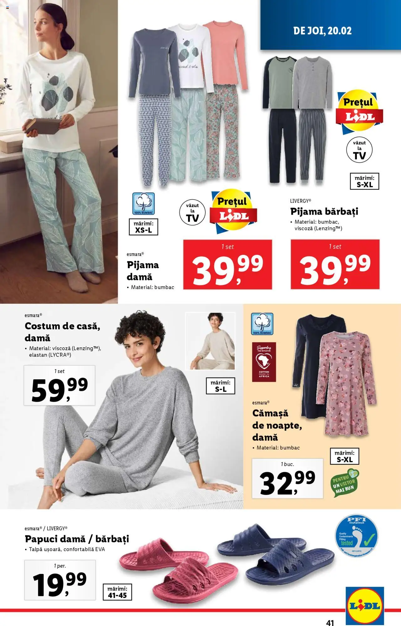 Catalog LIDL 17 - 23 Februarie 2025 | Pagina 41 | Produse: Costum, Papuci