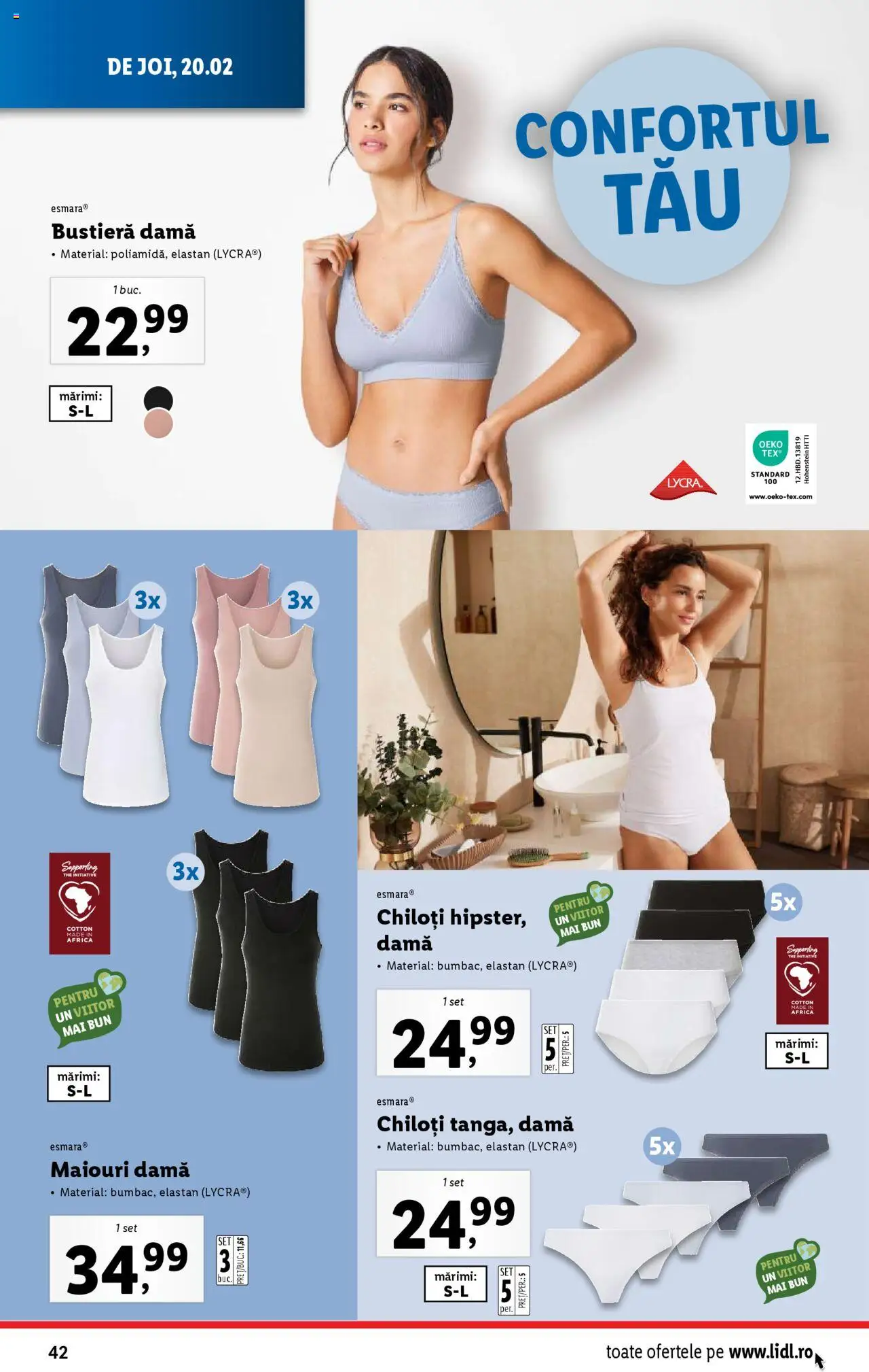 Catalog LIDL 17 - 23 Februarie 2025 | Pagina 42 | Produse: Bustieră, Chiloți
