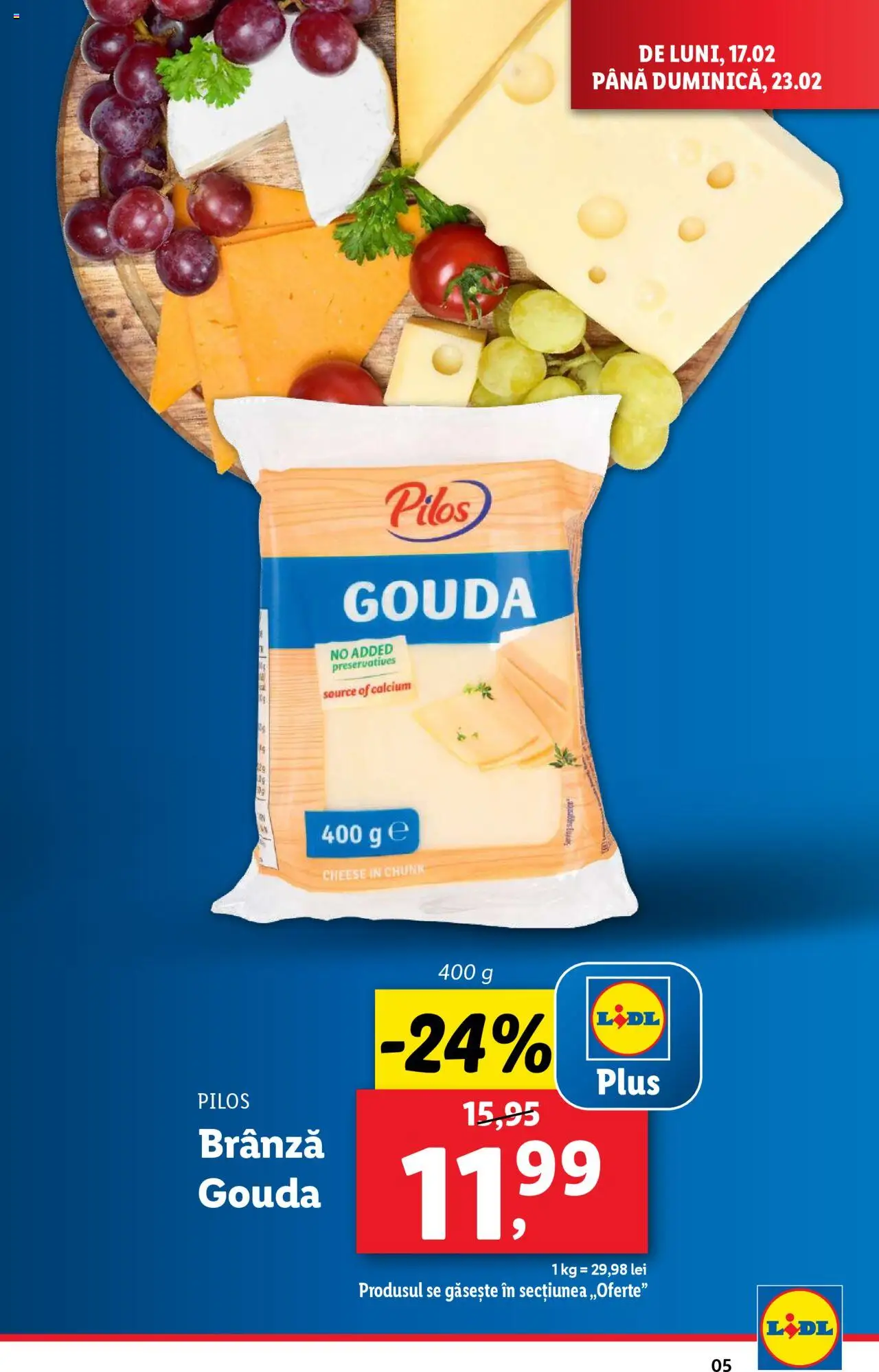 Catalog LIDL 17 - 23 Februarie 2025 | Pagina 5 | Produse: Toplar, Brânză, Gouda