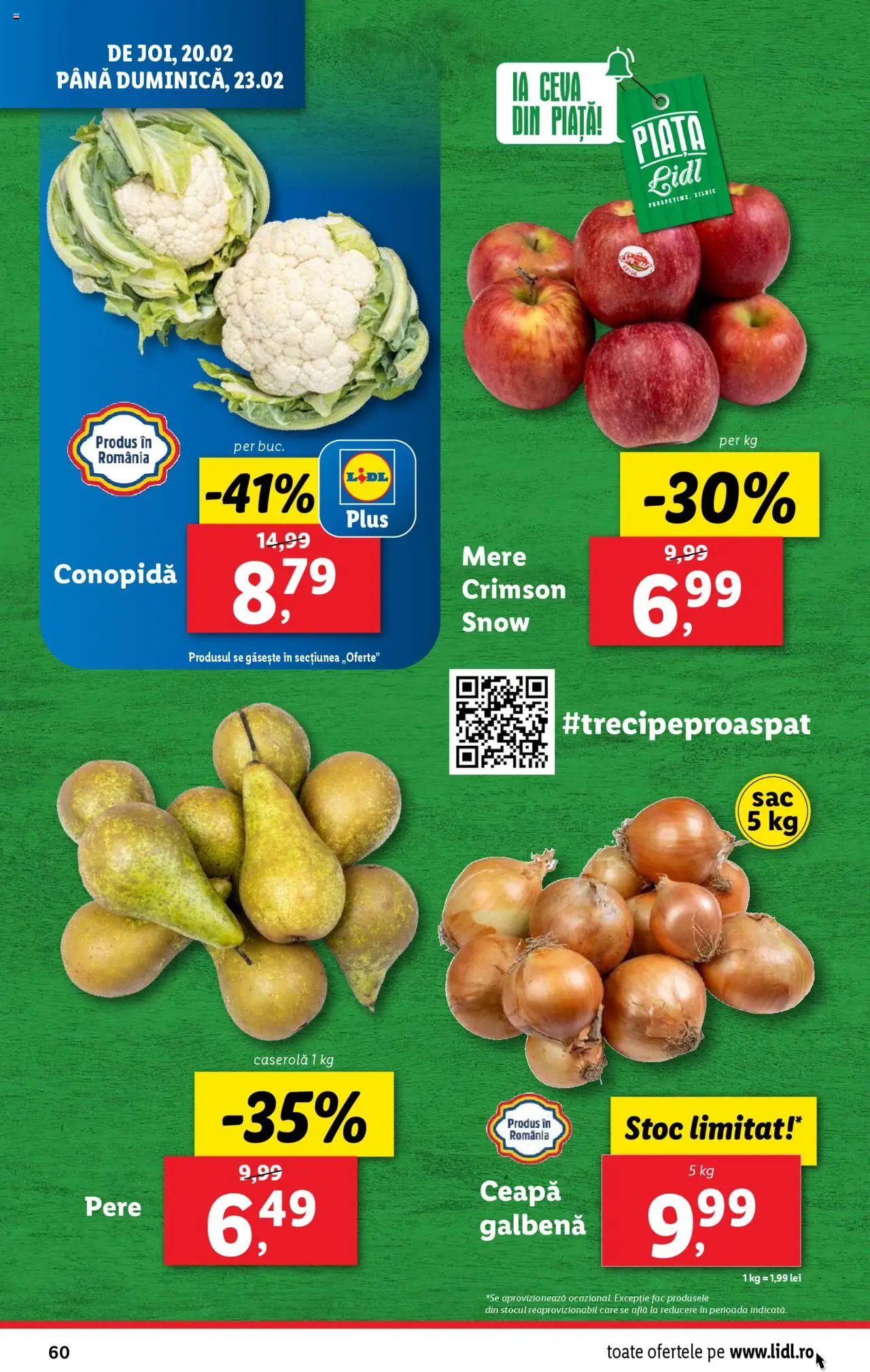 Catalog LIDL 17 - 23 Februarie 2025 | Pagina 60 | Produse: Conopidă, Ceapă galbenă, Mere, Ceapă
