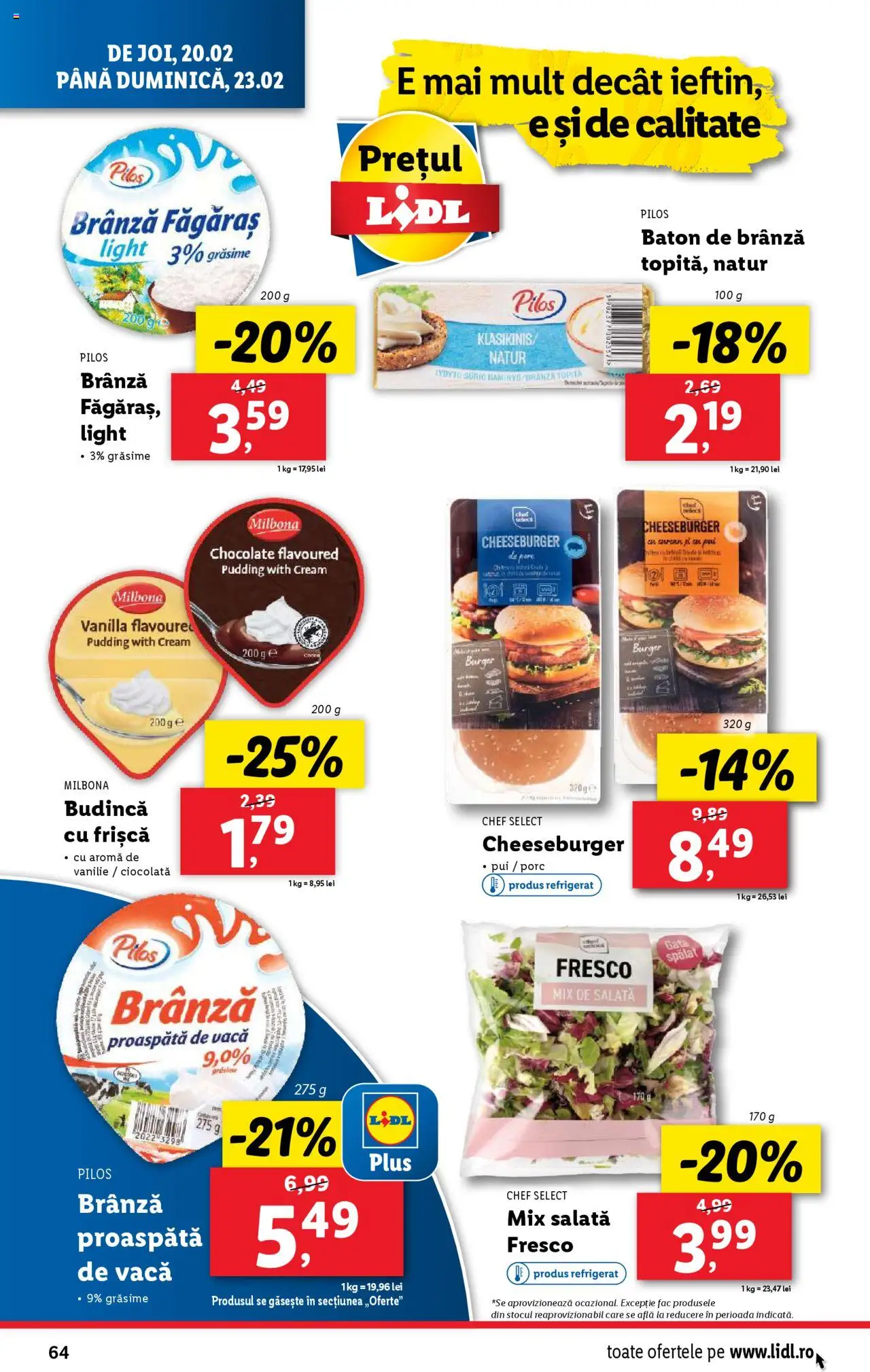 Catalog LIDL 17 - 23 Februarie 2025 | Pagina 64 | Produse: Toplar, Frișcă, Burger, Salată