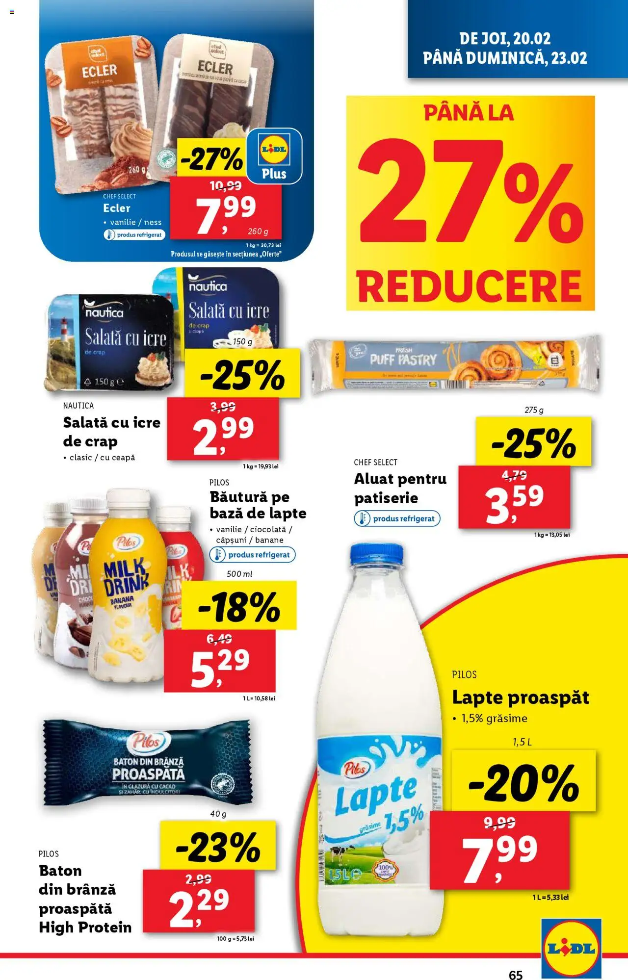 Catalog LIDL 17 - 23 Februarie 2025 | Pagina 65 | Produse: Aluat, Brânză, Ciocolată, Salată cu icre