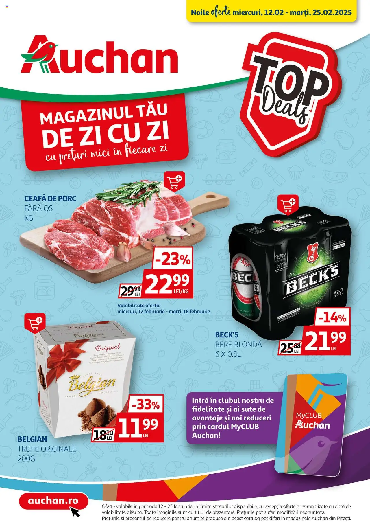 Catalog Auchan 12 - 25 Februarie 2025 | Pagina 1 | Produse: Keçeli kalem, Mici, Bere