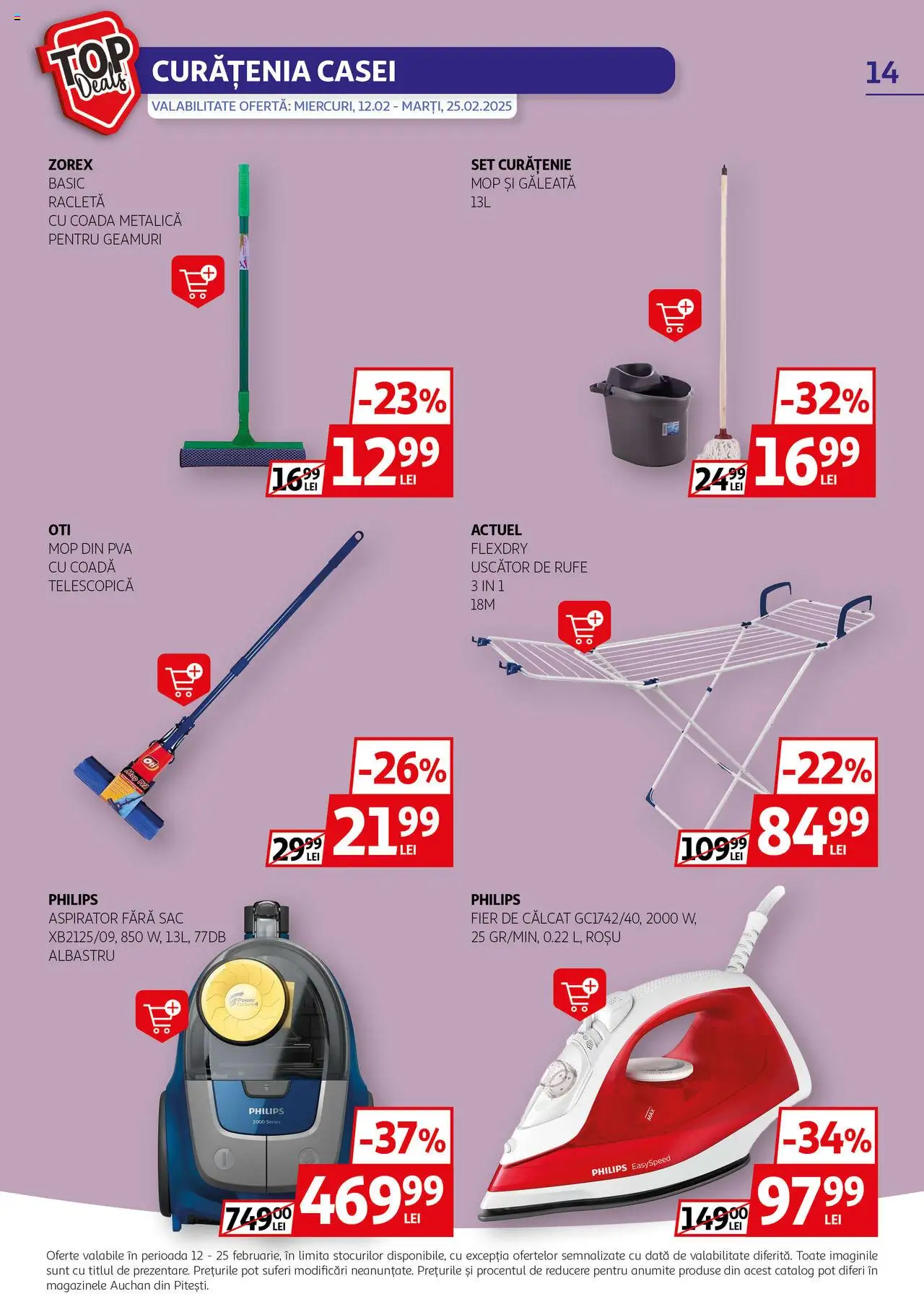 Catalog Auchan 12 - 25 Februarie 2025 | Pagina 14 | Produse: Enginar, Fier de călcat, Uscător, Aspirator