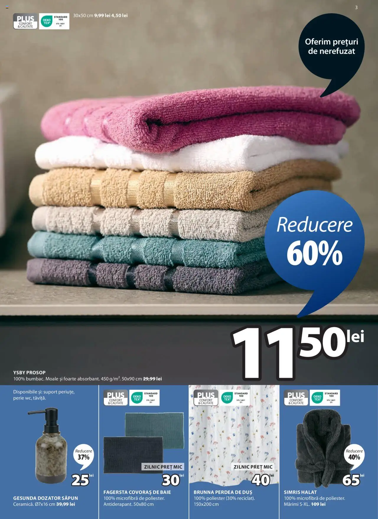 Catalog JYSK 13 Februarie - 6 Martie 2025 | Pagina 3 | Produse: Duș, Perdea, Perie, Săpun