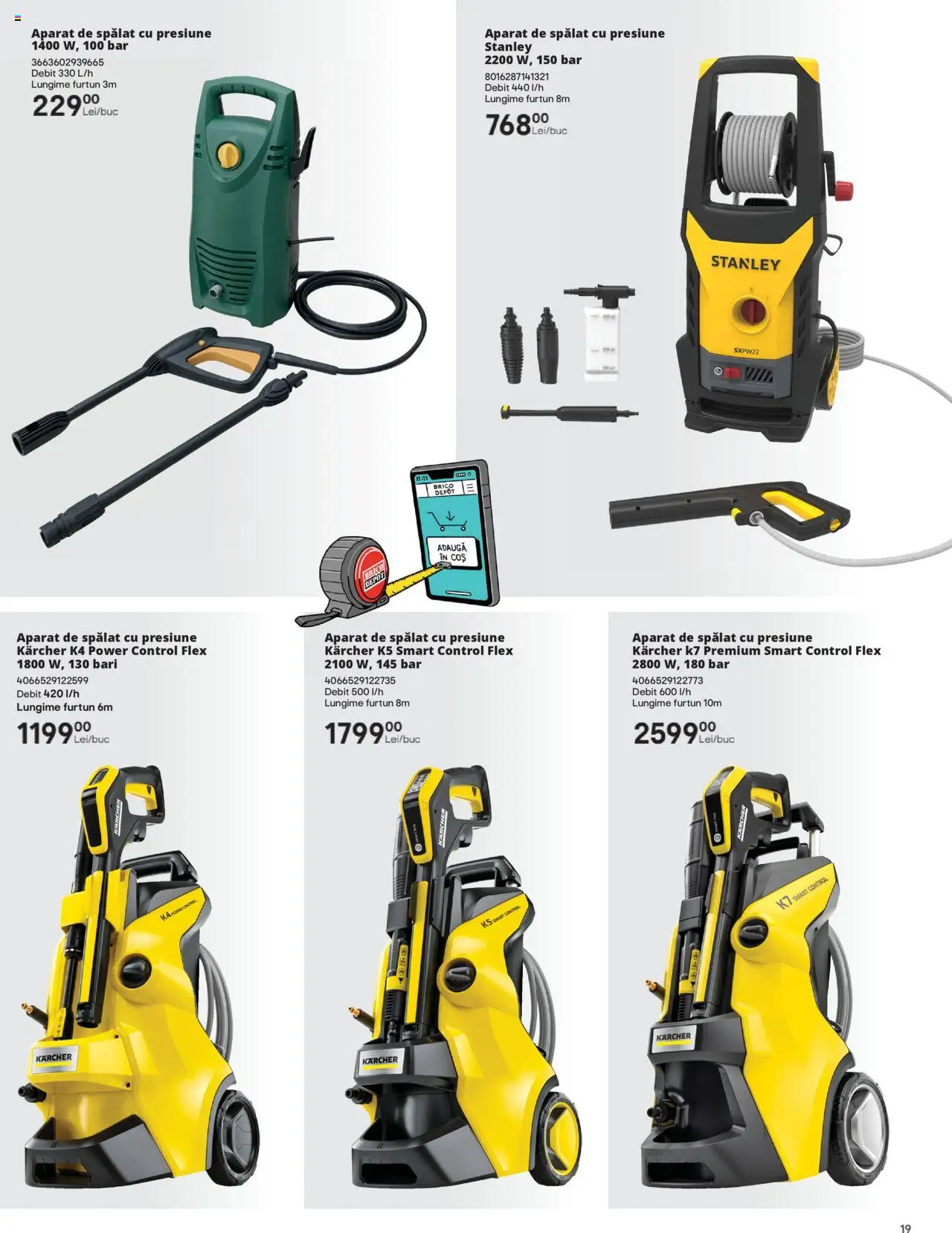 Catalog Brico Depot 14 Februarie - 31 Octombrie 2025 | Pagina 19 | Produse: Aparat de spălat cu presiune, Coș