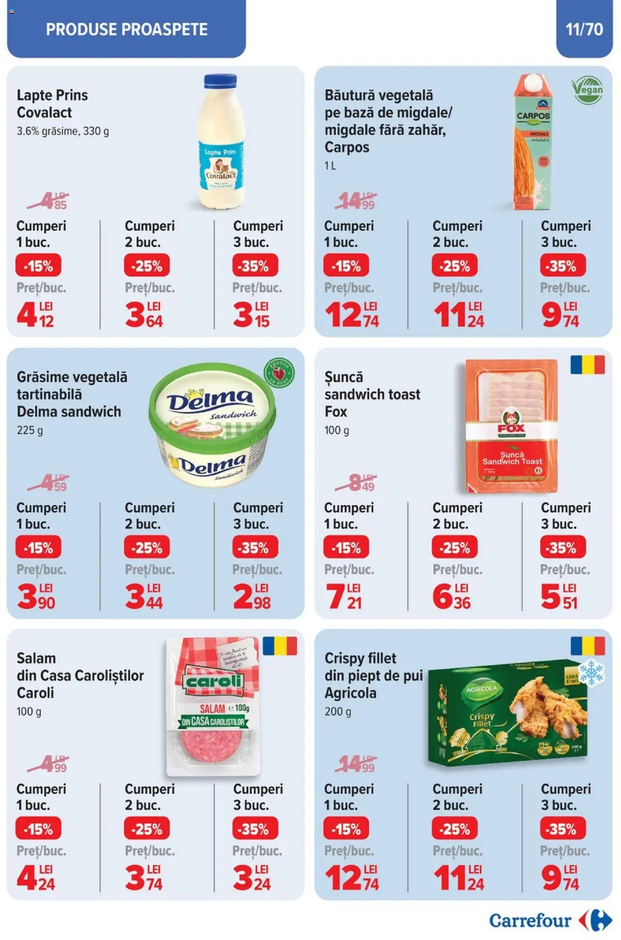 Catalog Carrefour 19 - 25 Februarie 2025 | Pagina 11 | Produse: Migdale, Lapte, Salam, Șuncă