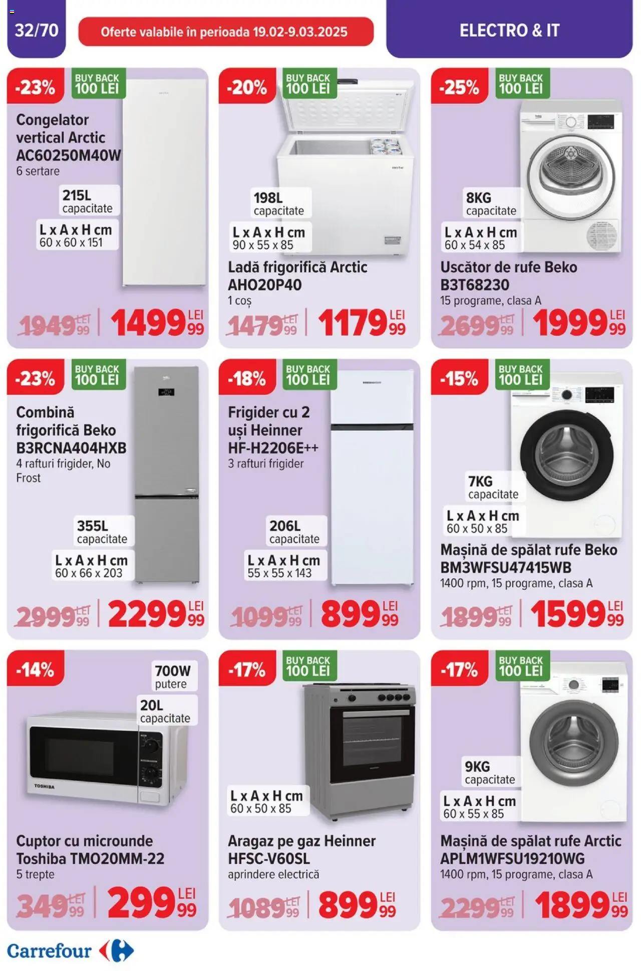 Catalog Carrefour 19 - 25 Februarie 2025 | Pagina 34 | Produse: Mașină De Spălat, Uscător, Aragaz, Ladă frigorifică