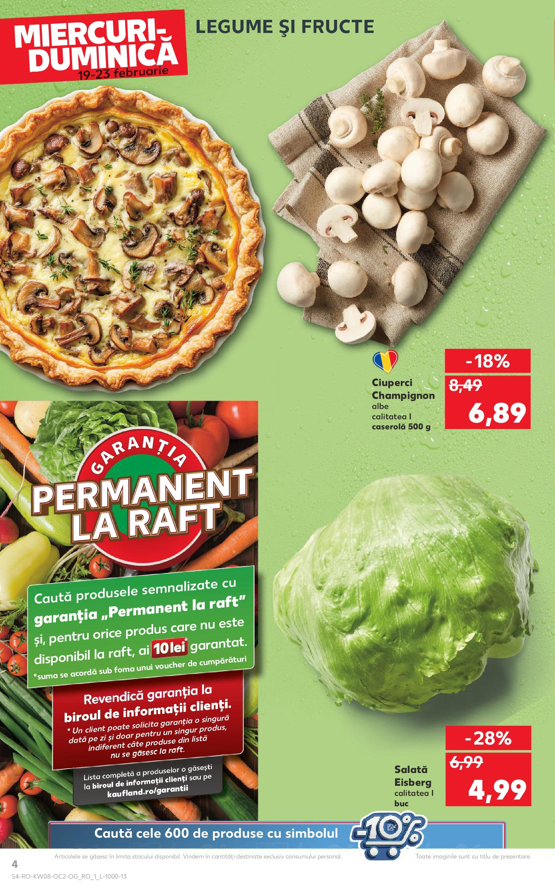 Catalog Kaufland 19 - 25 Februarie 2025 | Pagina 4 | Produse: Raft, Ciuperci, Salată, Legume