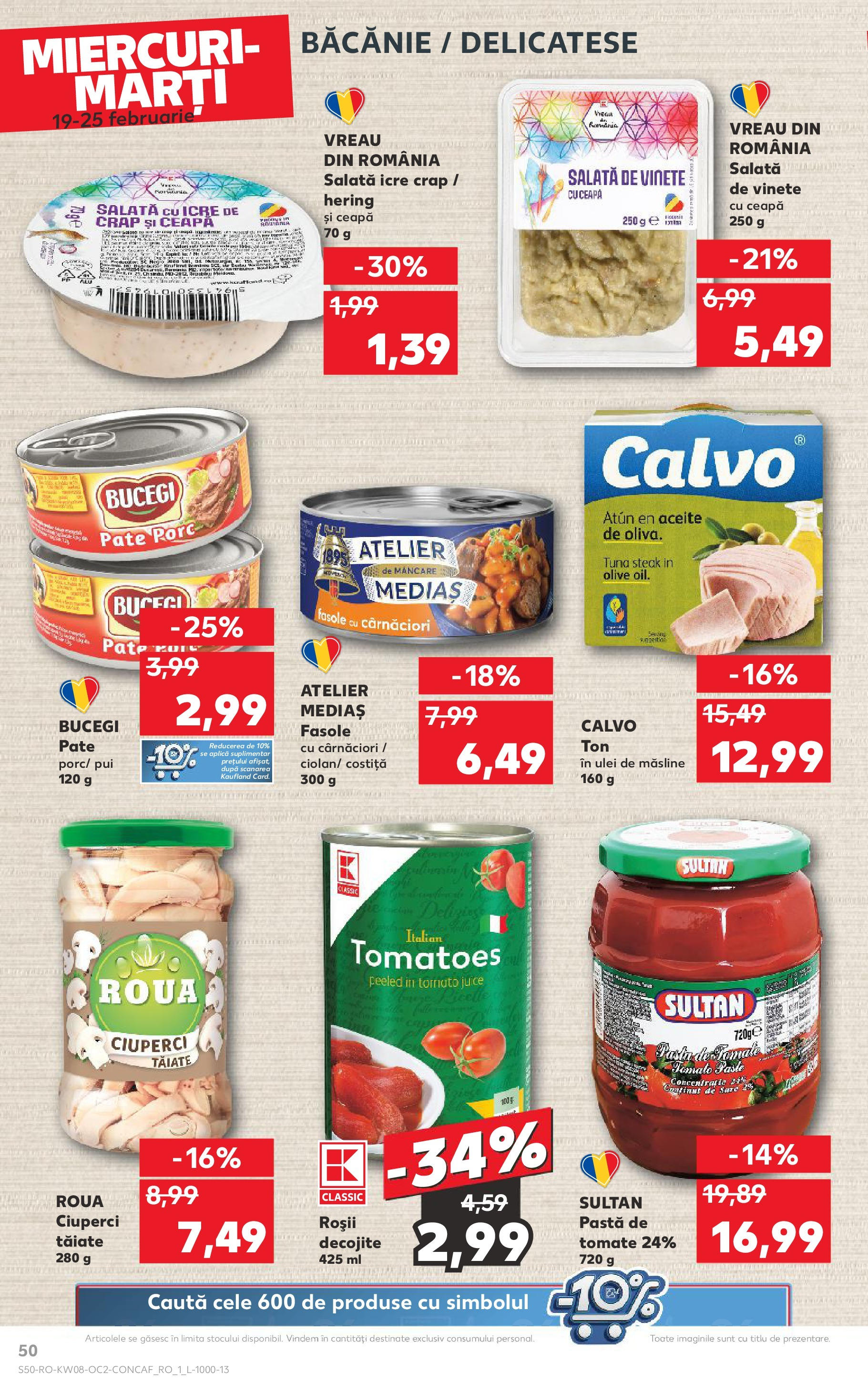 Catalog Kaufland 19 - 25 Februarie 2025 | Pagina 50 | Produse: Măsline, Ciuperci, Paste, Sare