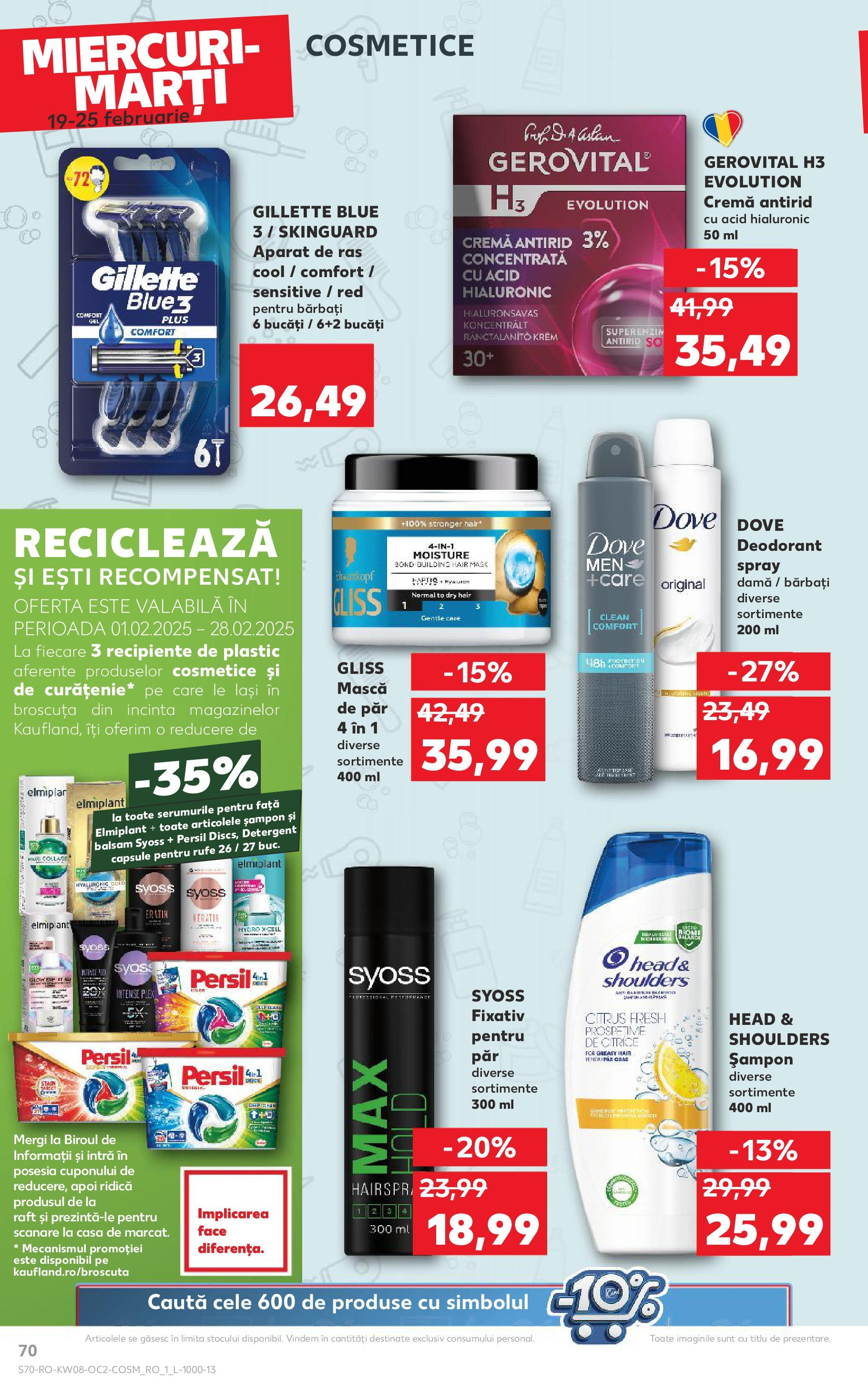 Catalog Kaufland 19 - 25 Februarie 2025 | Pagina 70 | Produse: Aparat De Ras, Recipiente, Șampon, Deodorant