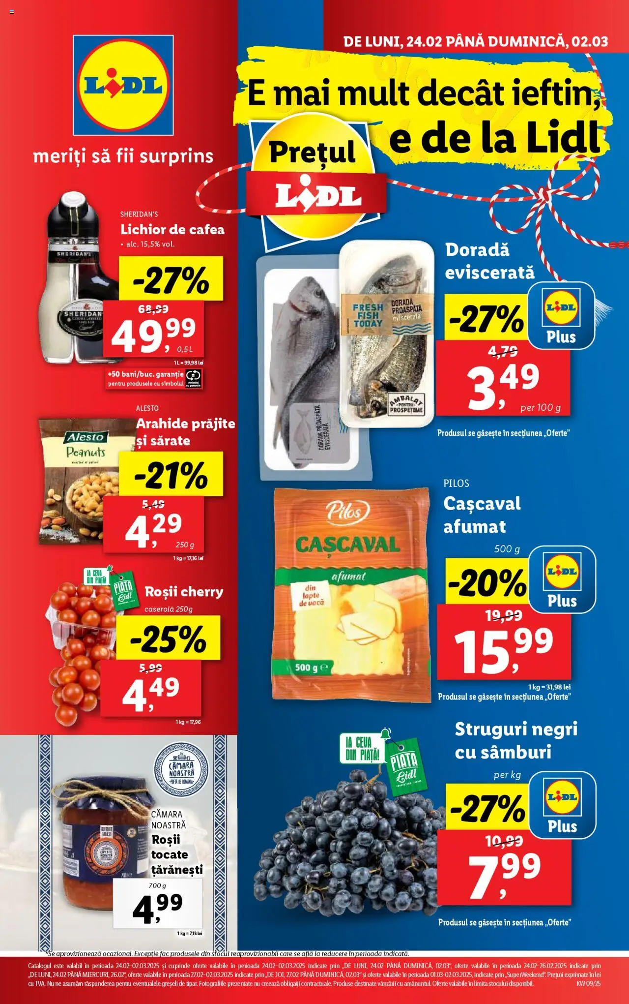 Catalog LIDL 24 Februarie - 2 Martie 2025 | Pagina 1 | Produse: Struguri, Toplar, Cafea, Roșii