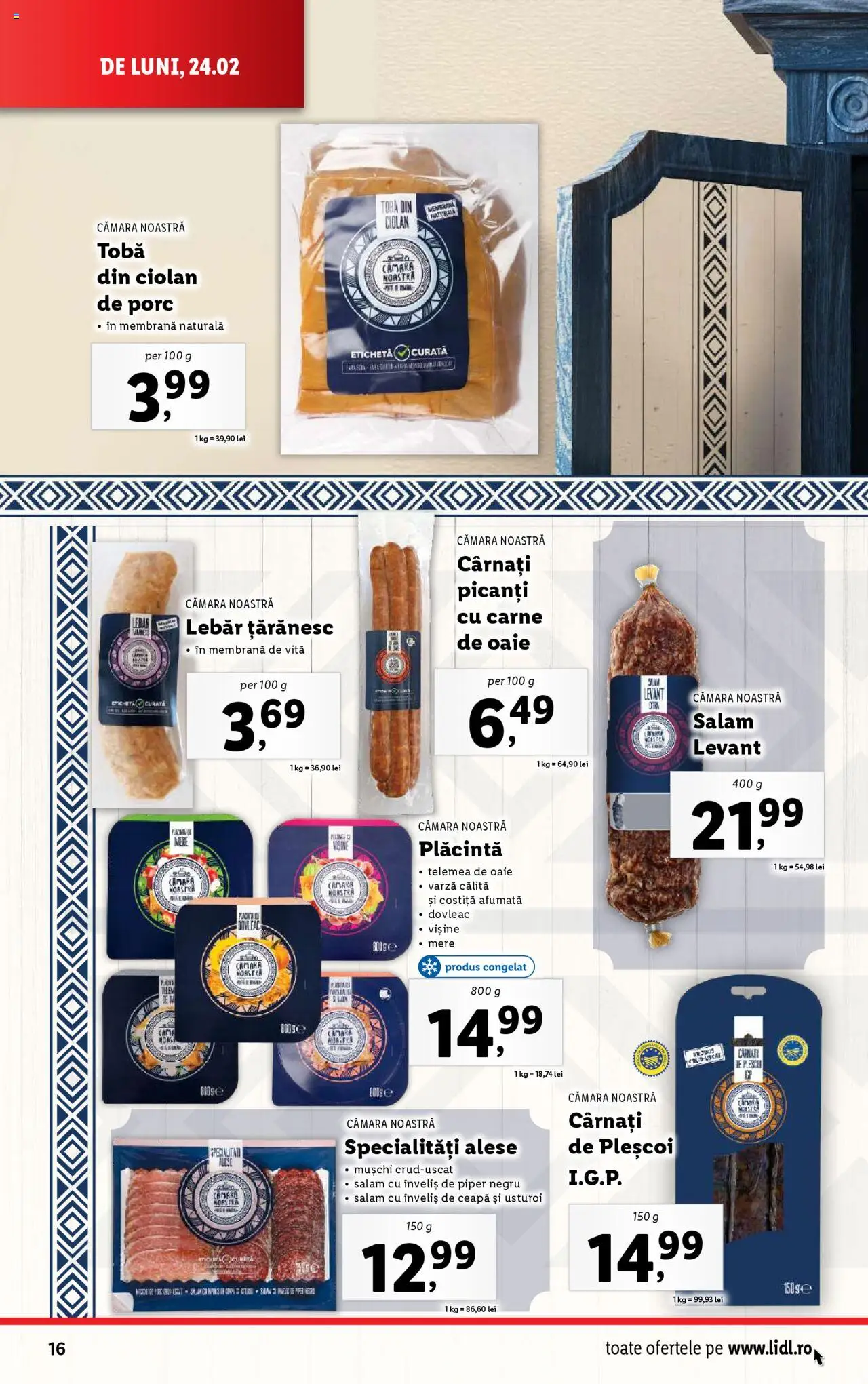 Catalog LIDL 24 Februarie - 2 Martie 2025 | Pagina 16 | Produse: Plăcintă, Salam, Mere, Usturoi