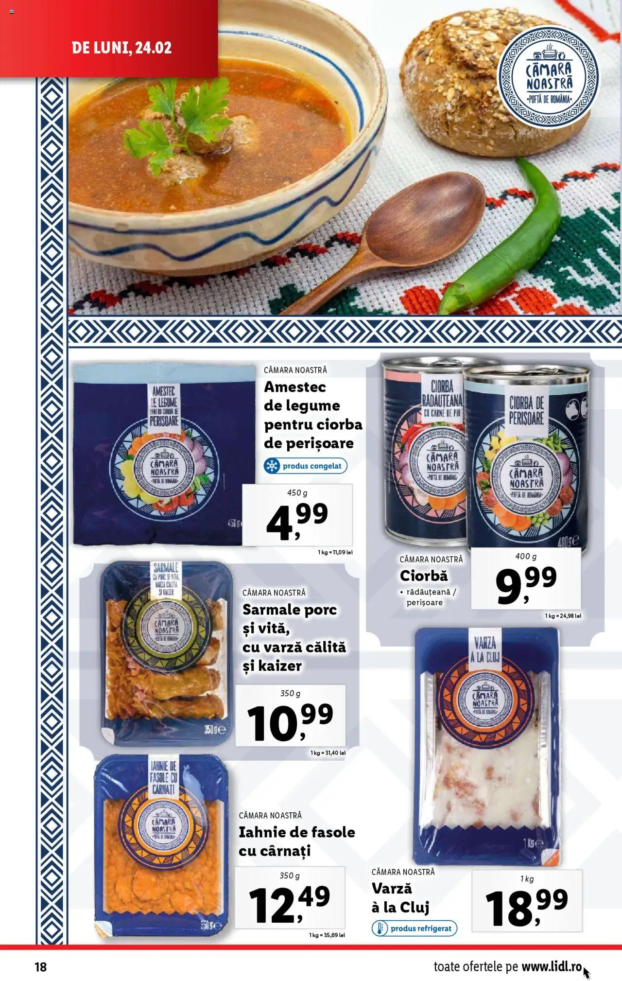 Catalog LIDL 24 Februarie - 2 Martie 2025 | Pagina 18 | Produse: Varză, Carne De Pui, Legume, Cârnați
