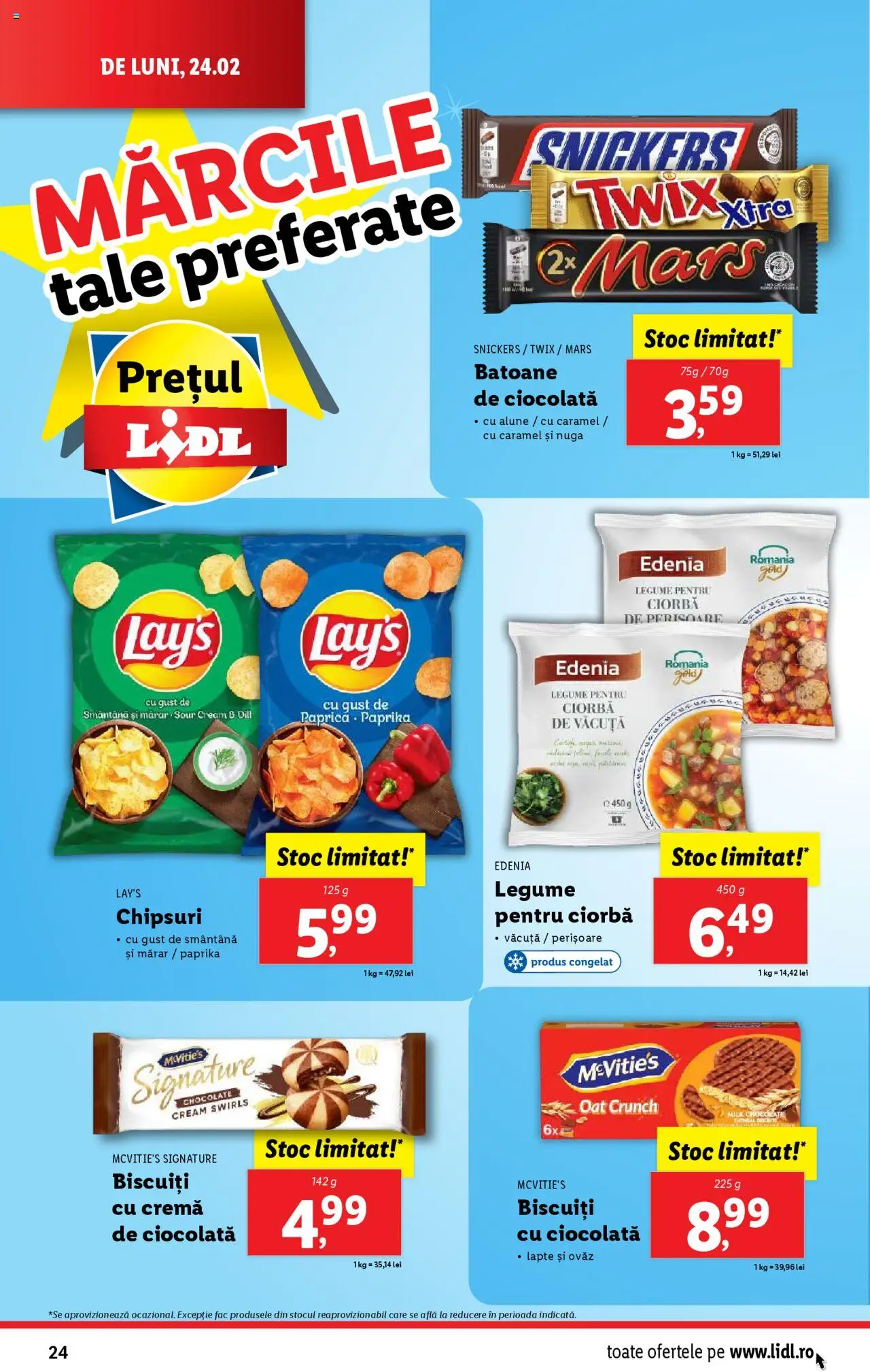 Catalog LIDL 24 Februarie - 2 Martie 2025 | Pagina 24 | Produse: Cremă, Chipsuri, Smântână, Biscuiți