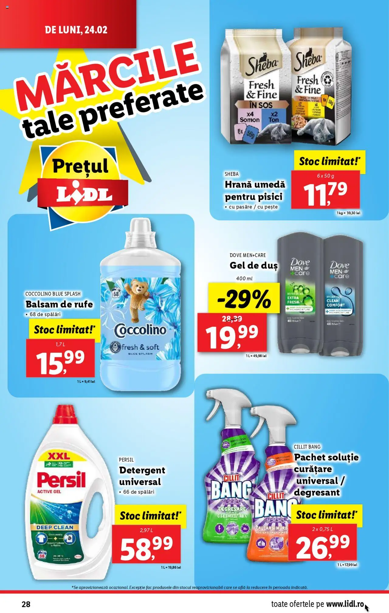 Catalog LIDL 24 Februarie - 2 Martie 2025 | Pagina 28 | Produse: Balsam, Gel de duș, Balsam de rufe, Sos