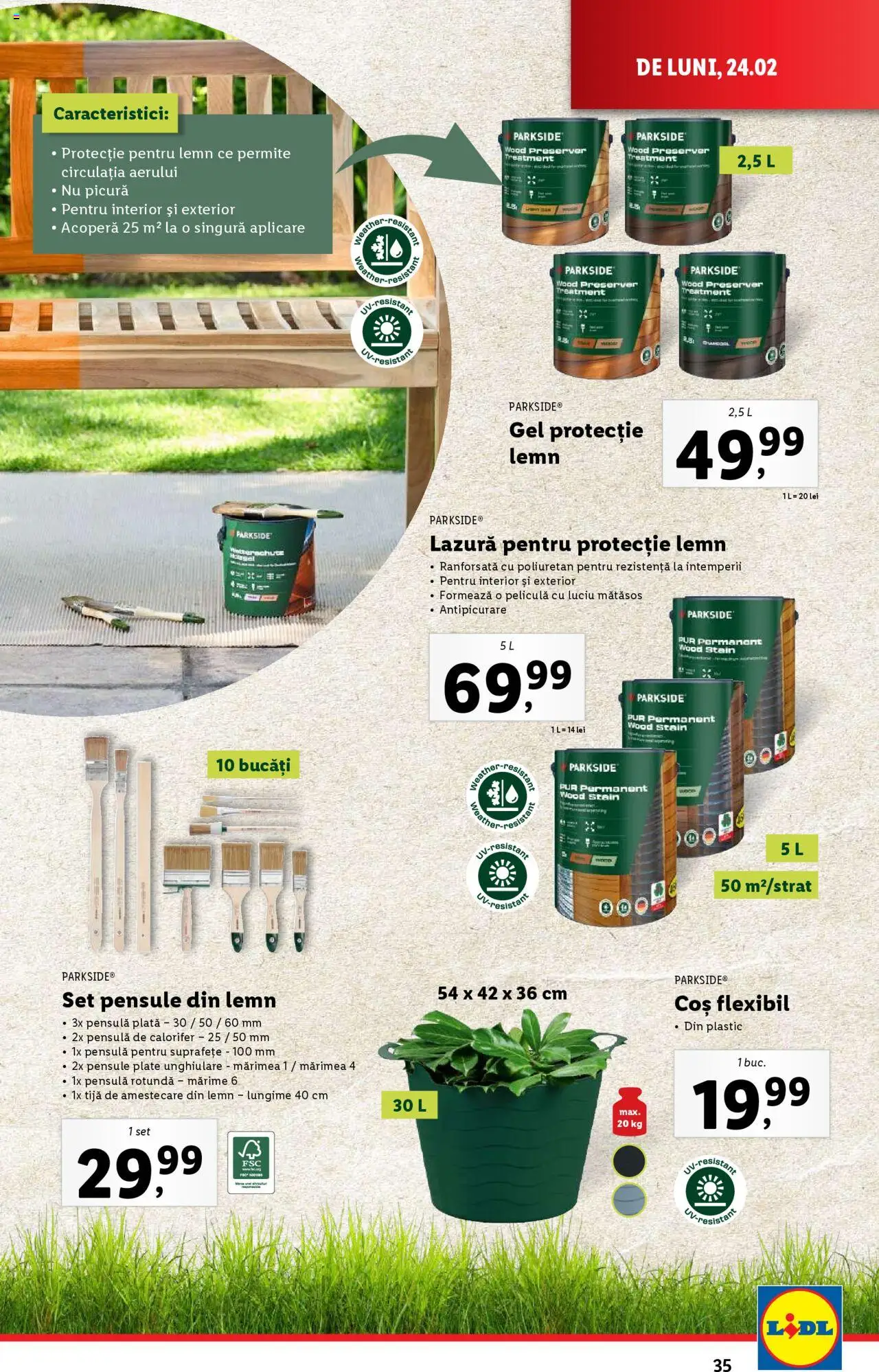 Catalog LIDL 24 Februarie - 2 Martie 2025 | Pagina 35 | Produse: Coș, Calorifer, Lazură