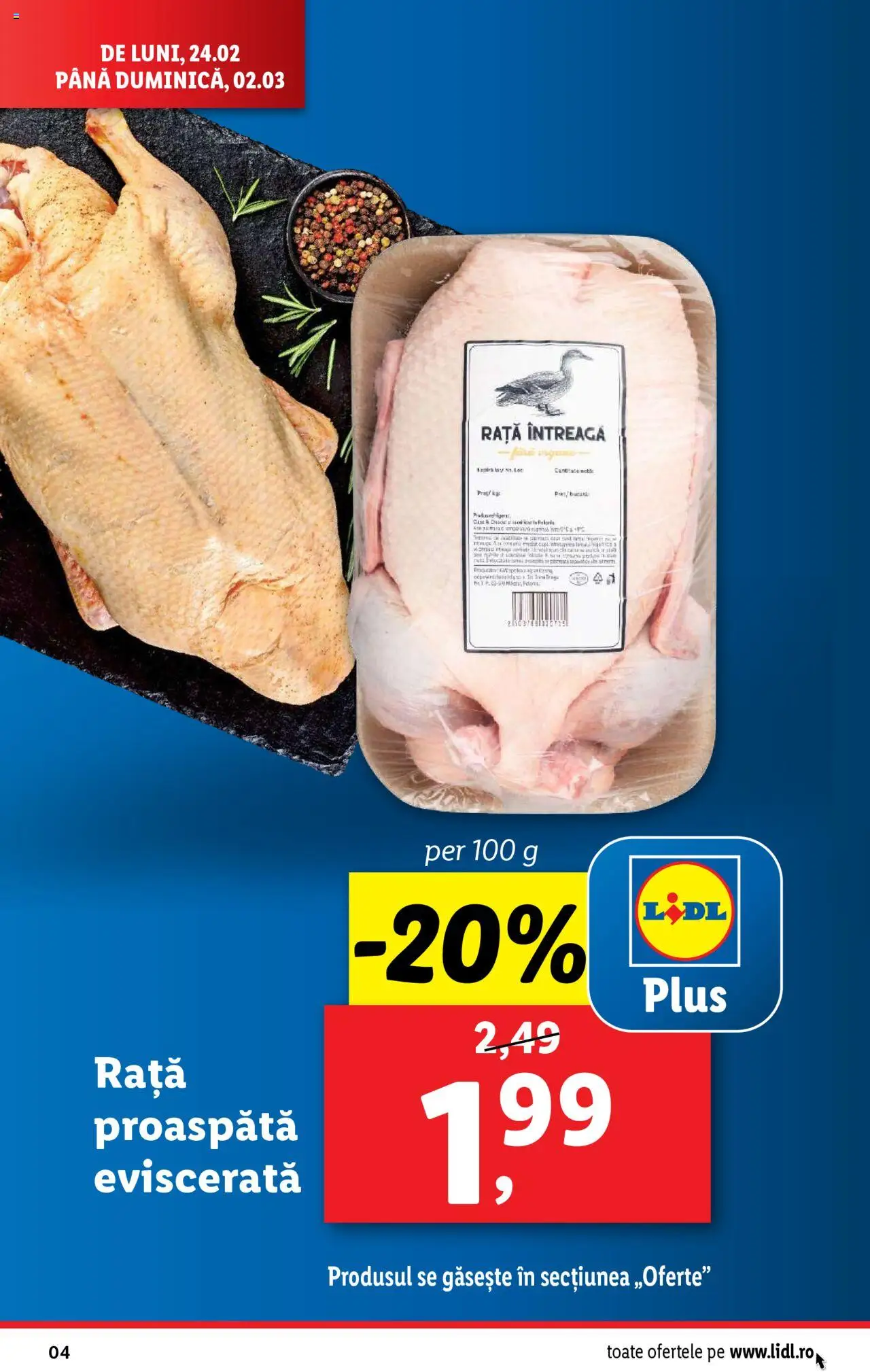 Catalog LIDL 24 Februarie - 2 Martie 2025 | Pagina 4 | Produse: Rață